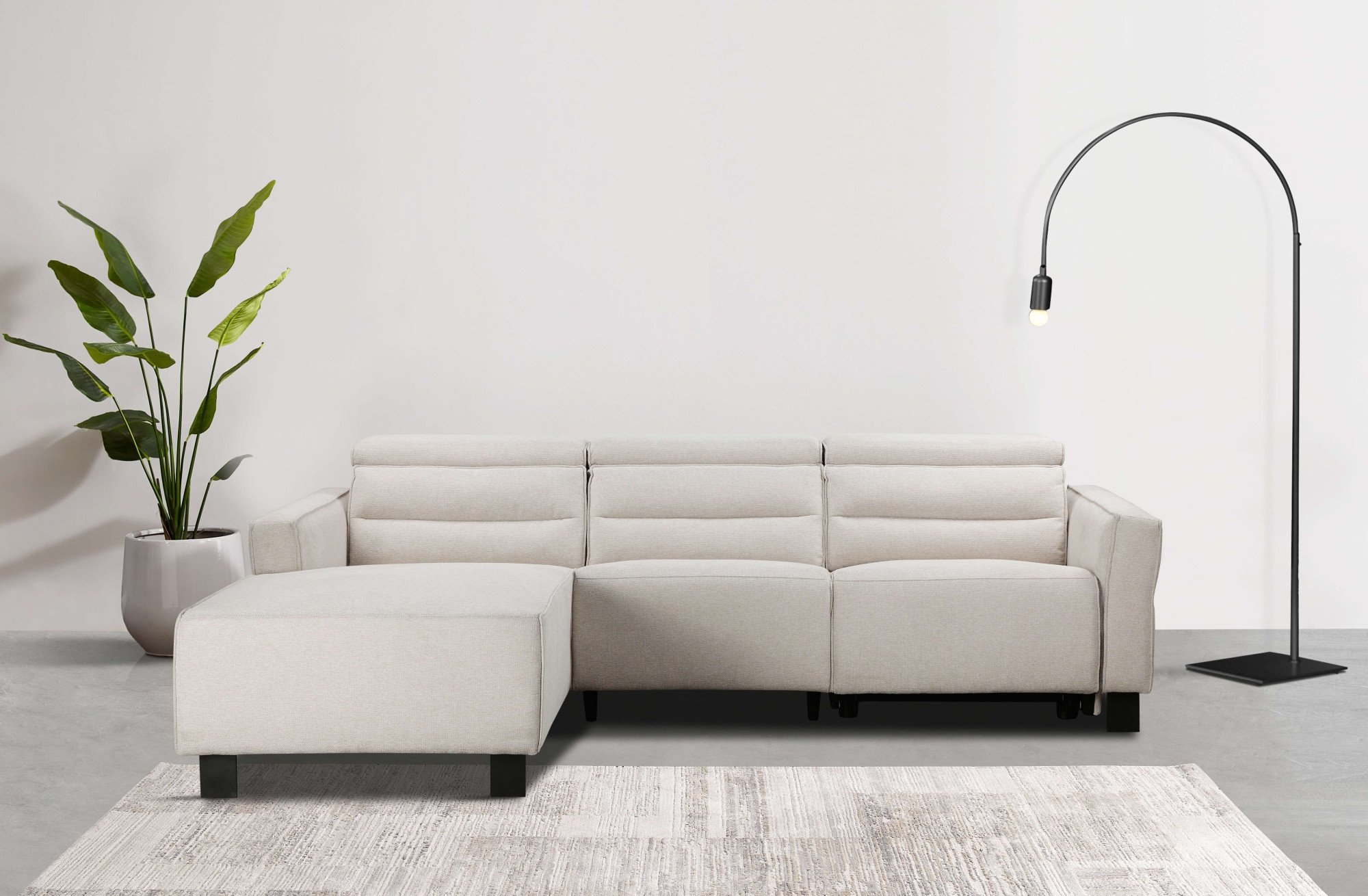 Places of Style Ecksofa »Carpari, L-Form, 263 cm, manuelle o. elektrische R günstig online kaufen