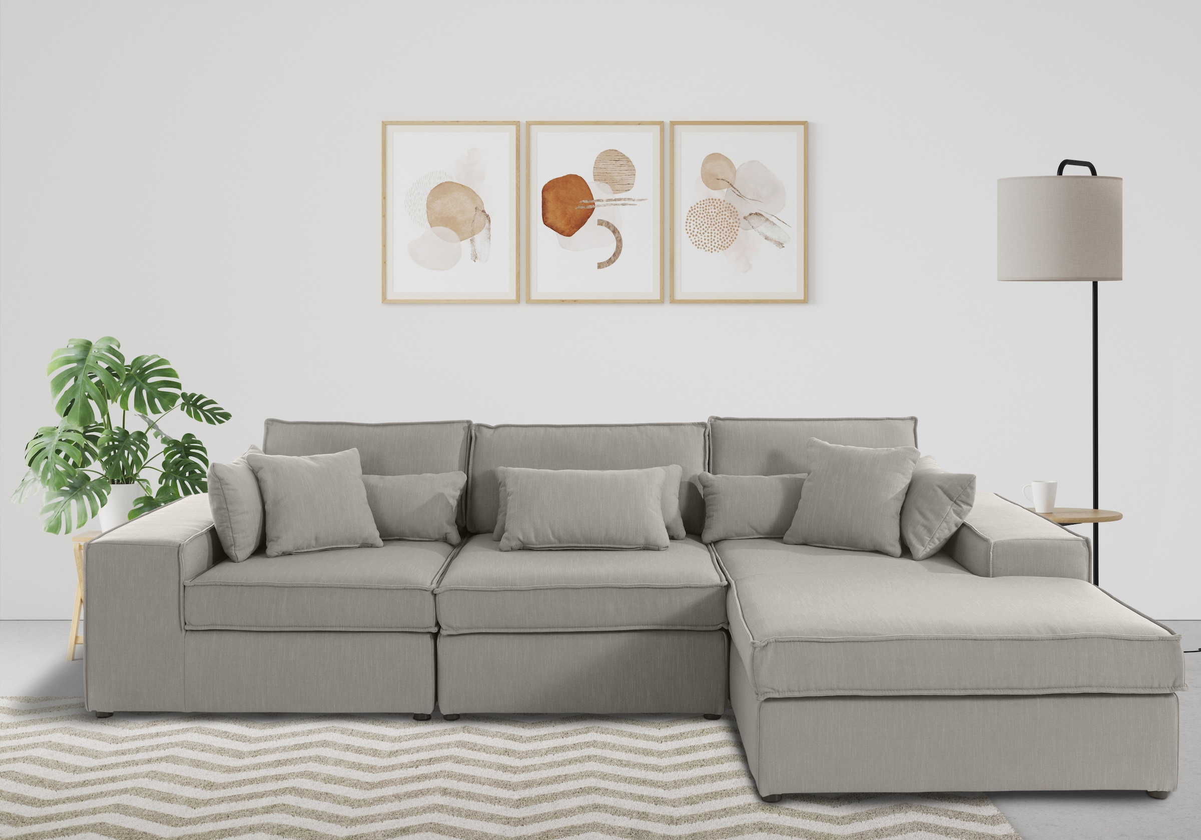 RAUM.ID Ecksofa »Florid L-Form«, 3 Teile, bestehend aus Modulen, viele Bezu günstig online kaufen
