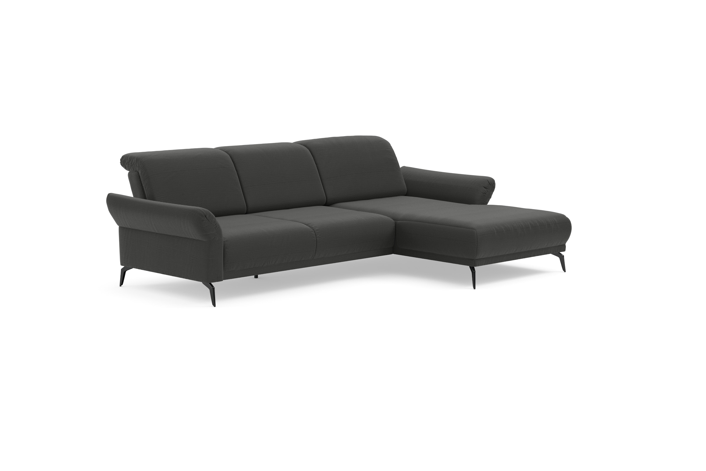 INOSIGN Ecksofa »Coco L-Form«, Sitztiefen-, Arm- und Kopfteilverstellung, Cord-Bezug, Fußhöhe 15 cm