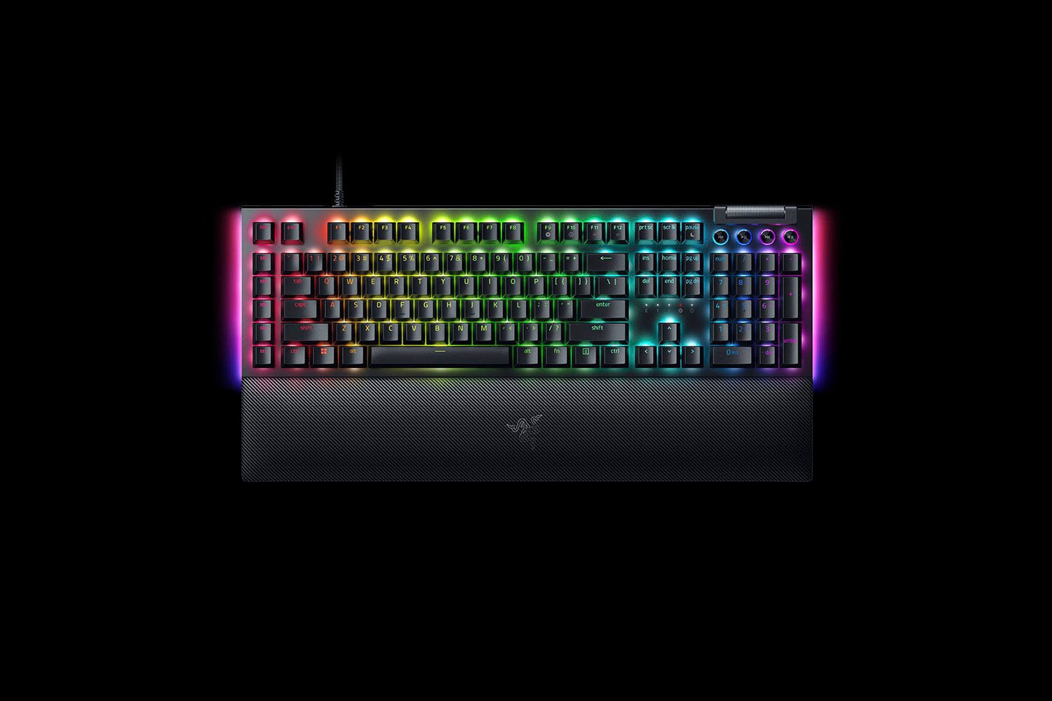 RAZER Tastatur »BlackWidow V4 DE« (Funktionstasten | Handgelenkauflage | Lautstärkeregler | Makro-Tasten | Multimedia-Tasten | Profil-Speicher | USB-Anschluss | Ziffernblock)