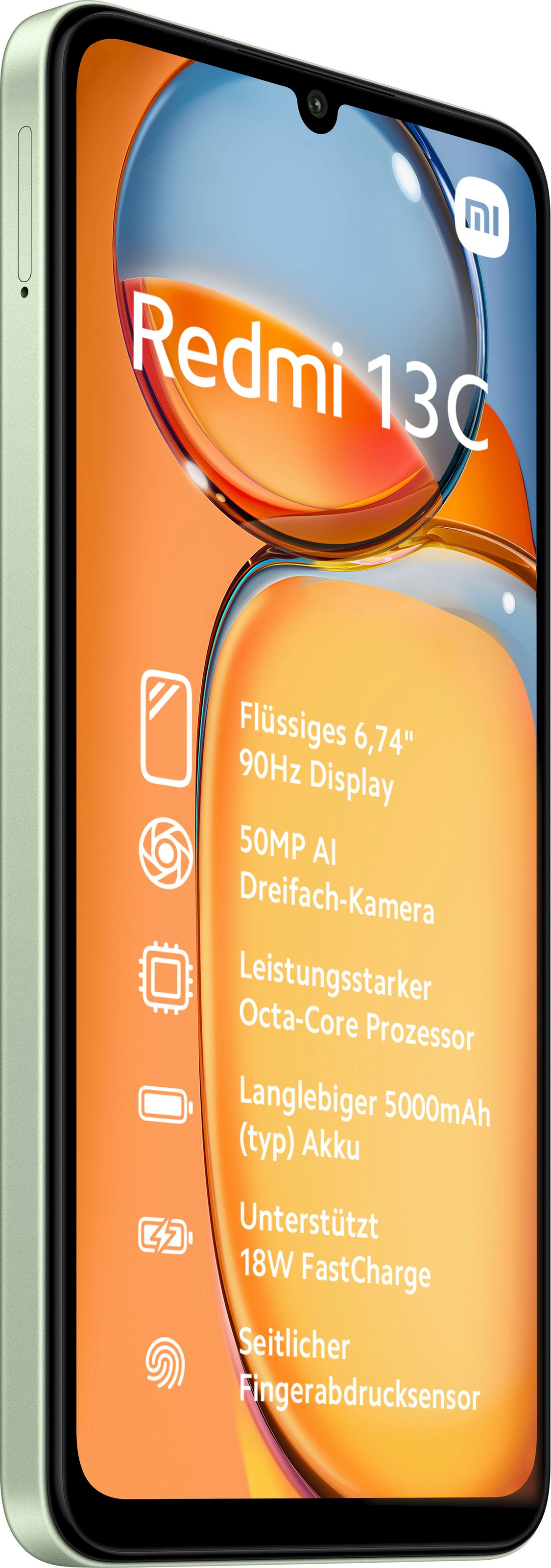 3. Bild von Xiaomi Smartphone »Redmi 13C 4GB+128GB«, Hellgrün, 17,1 cm/6,74 Zoll, 50 MP Kamera