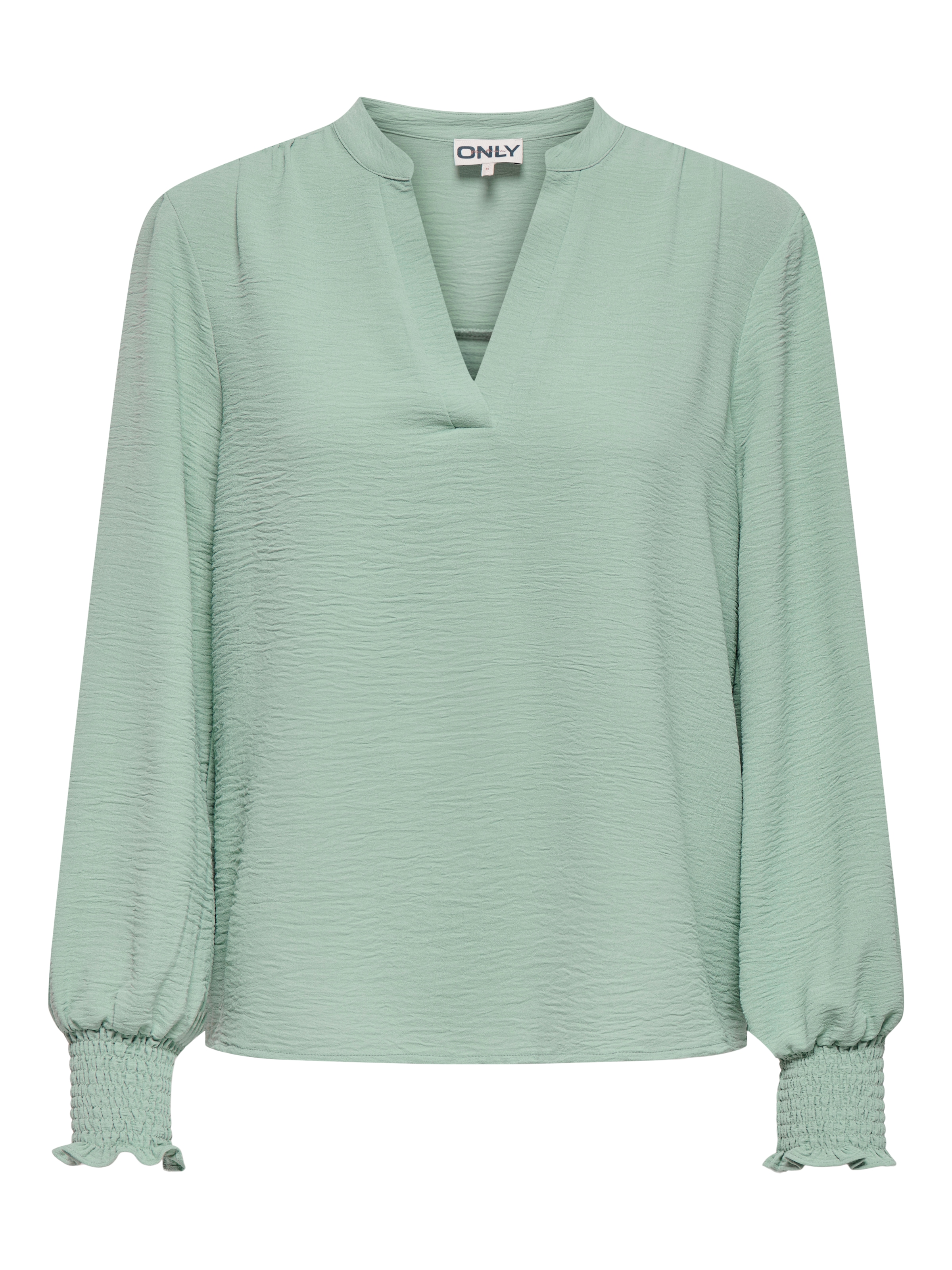 ONLY »ONLMETTE V-NECK LS SMOCK TOP NOOS WVN« Kunstfaser, regular fit