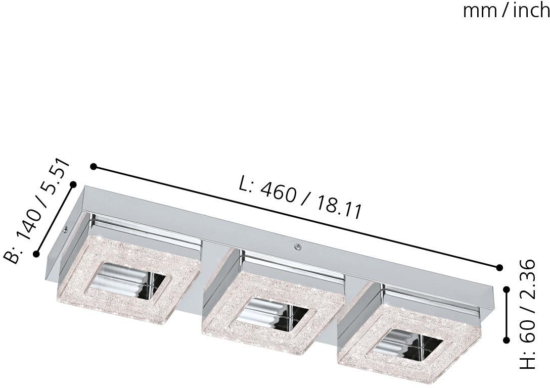 EGLO Deckenleuchte »FRADELO«, 3 flammig, Leuchtmittel LED-Board   LED fest günstig online kaufen