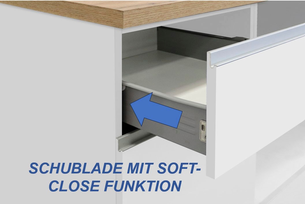 KOCHSTATION Küchenzeile »KS-Sole«, Breite 256 cm, mit Geschirr-Abtropfschrank, ohne E-Geräte