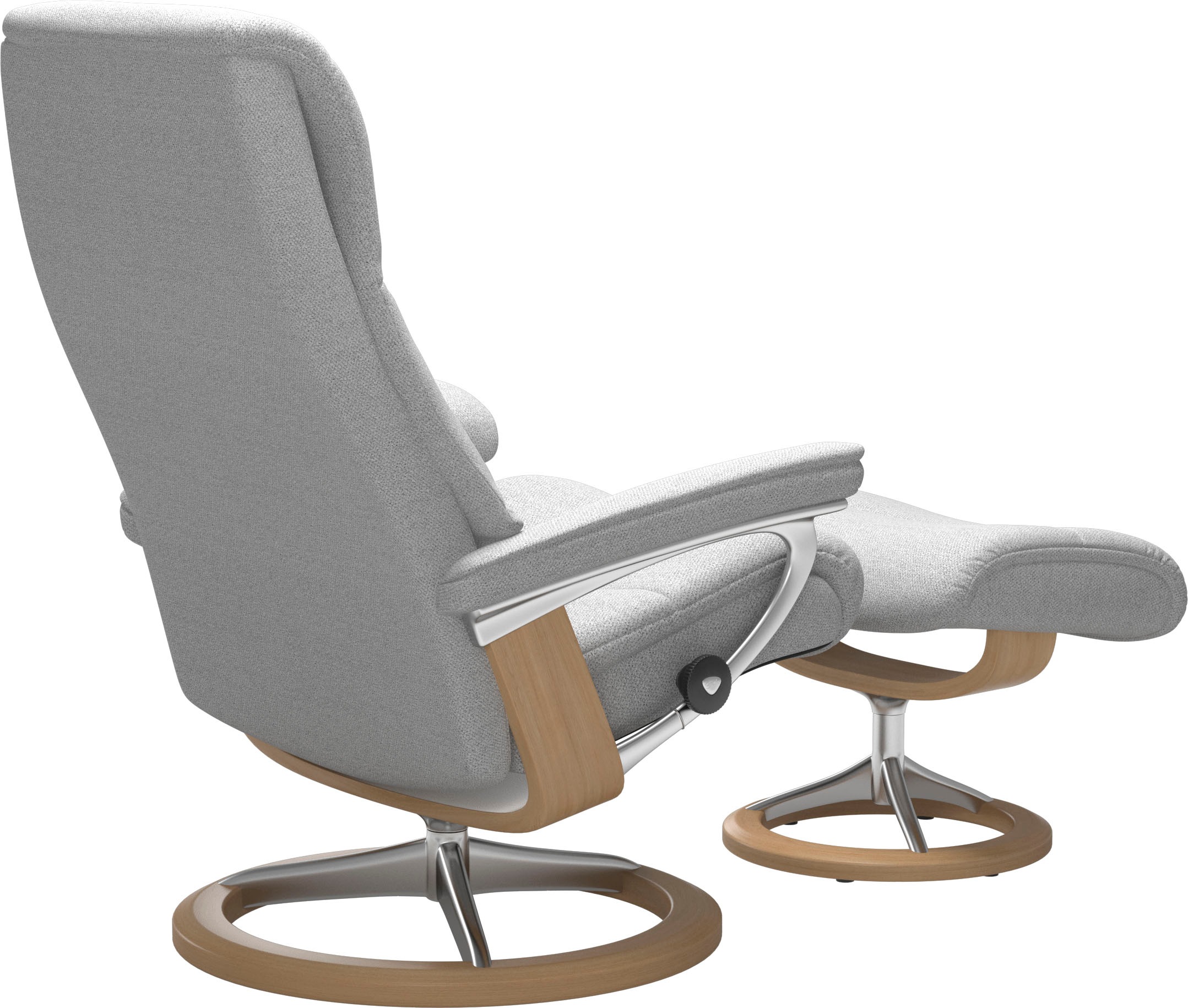 Stressless® Relaxsessel »View«, (Set, Relaxsessel mit Hocker), mit Signature Base, Größe M,Gestell Eiche