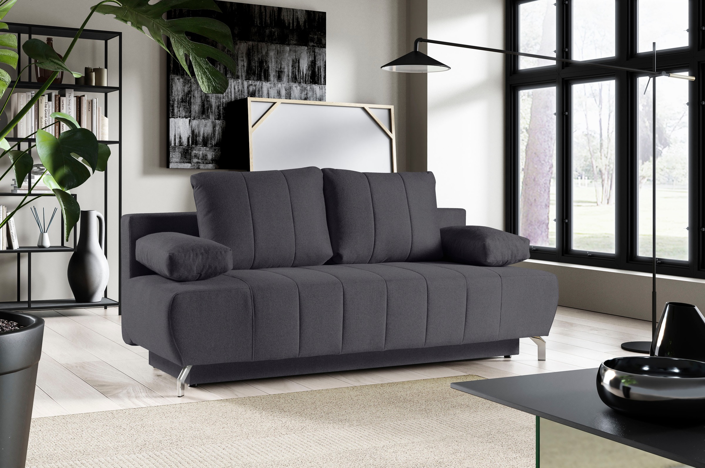 WERK2 Schlafsofa »Troya«, 2-Sitzer Sofa und Schlafcouch mit Federkern & Bettkasten