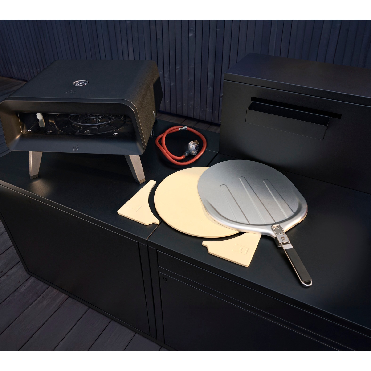 WMF Pizzaofen »Pizzaiolo Pro, Gaspizzaofen, knusprige Ergebnisse in 90 Sekunden«, automatische Drehmechanik, hochwertiger Pizzastein, inkl.Pizzaschaufel