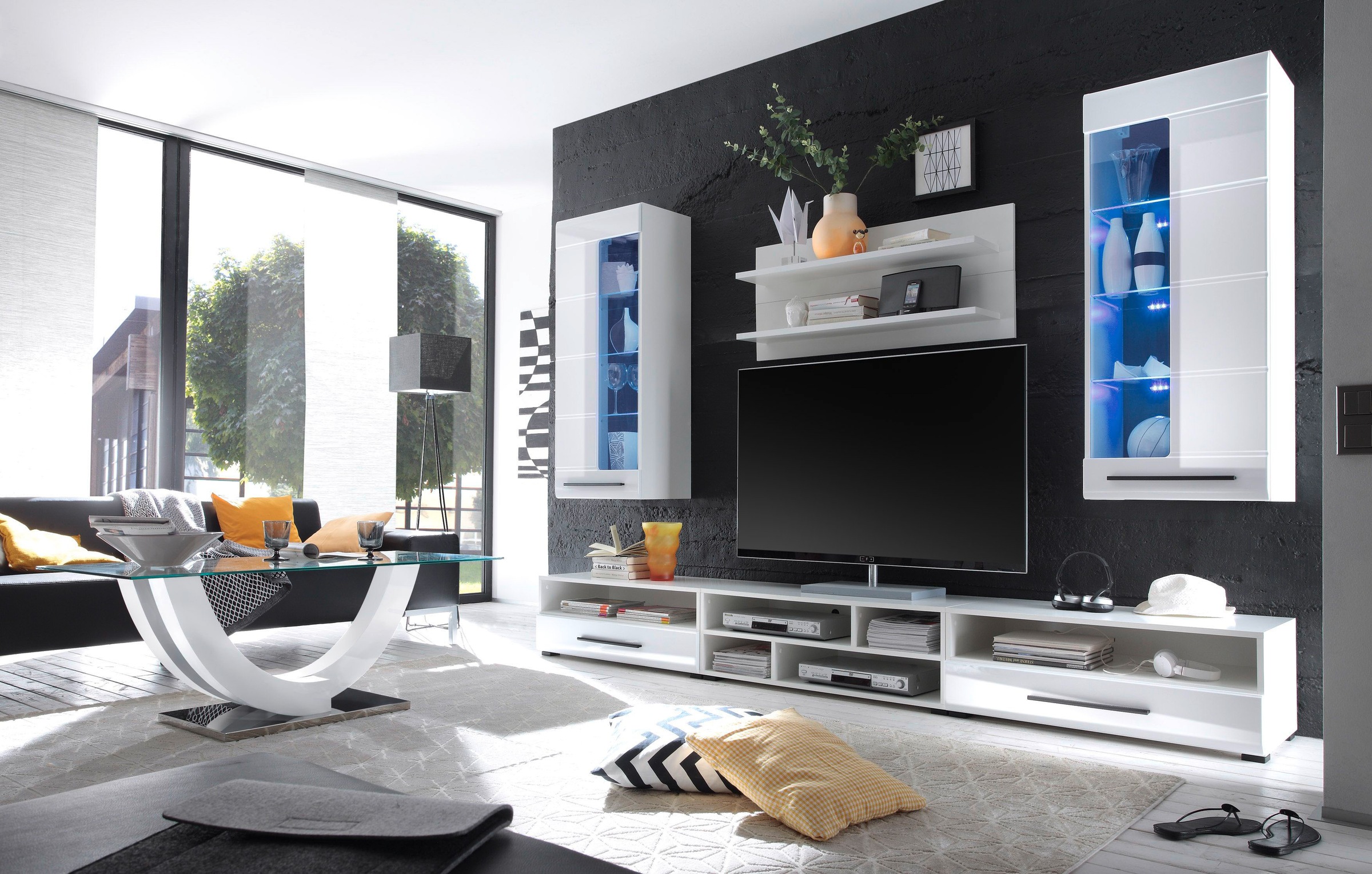 Stolkom Couchtisch »Swing Glastisch, Wohnzimmertisch mit Glas, BxHxT 120x48 günstig online kaufen