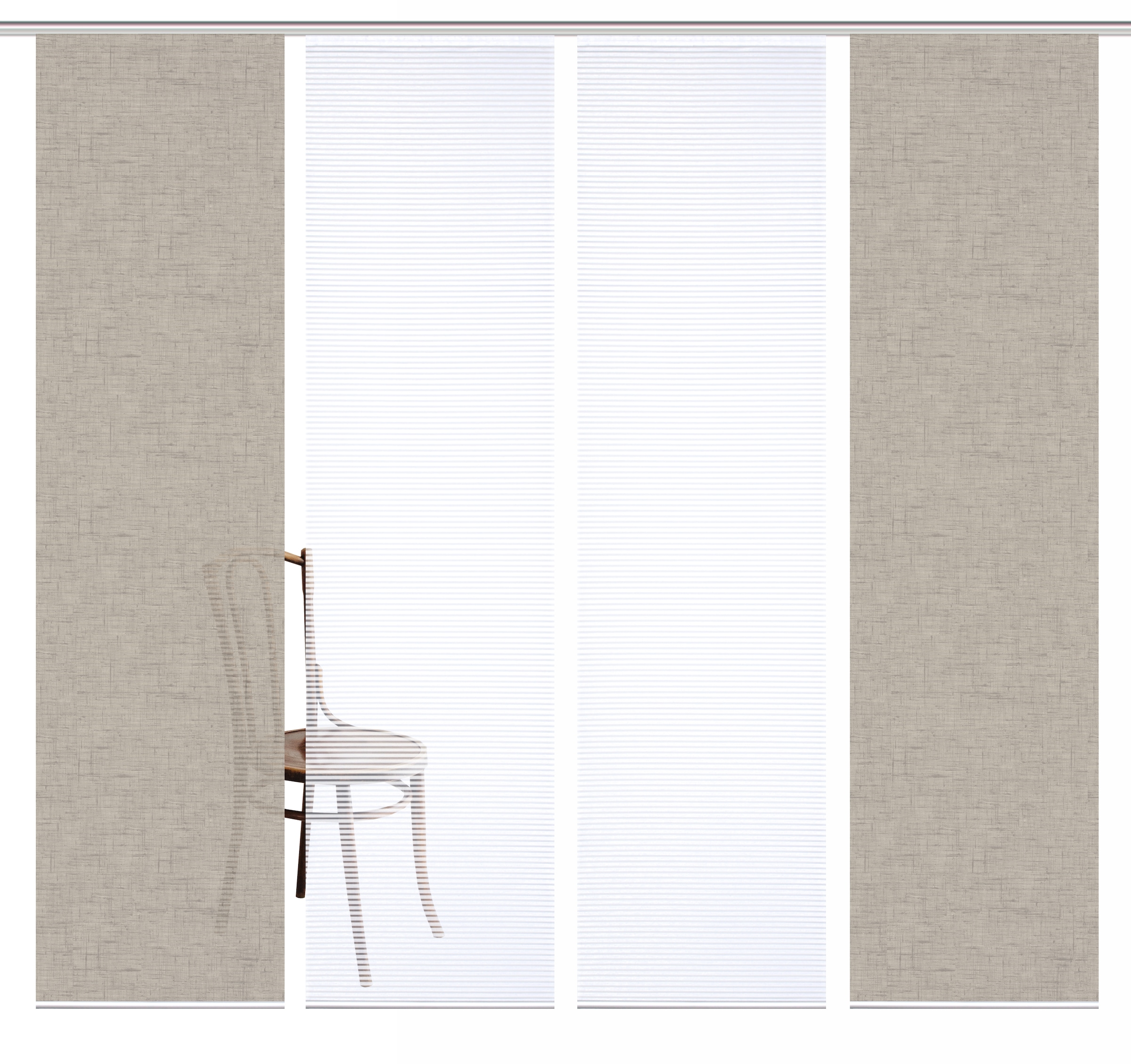 HOME in green Schiebegardine »ESTRA« Paneelwagen 4 Stk. tlg. SET DIGITALDRUCK,BAMBUSOPTIK RECYCELT