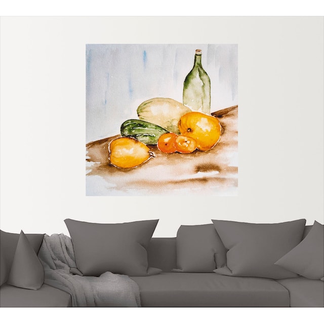 Artland Wandbild »Obst und Gemüse Aquarell«, Lebensmittel, (1 St.), als  Leinwandbild, Wandaufkleber oder Poster in versch. Größen auf Raten  bestellen