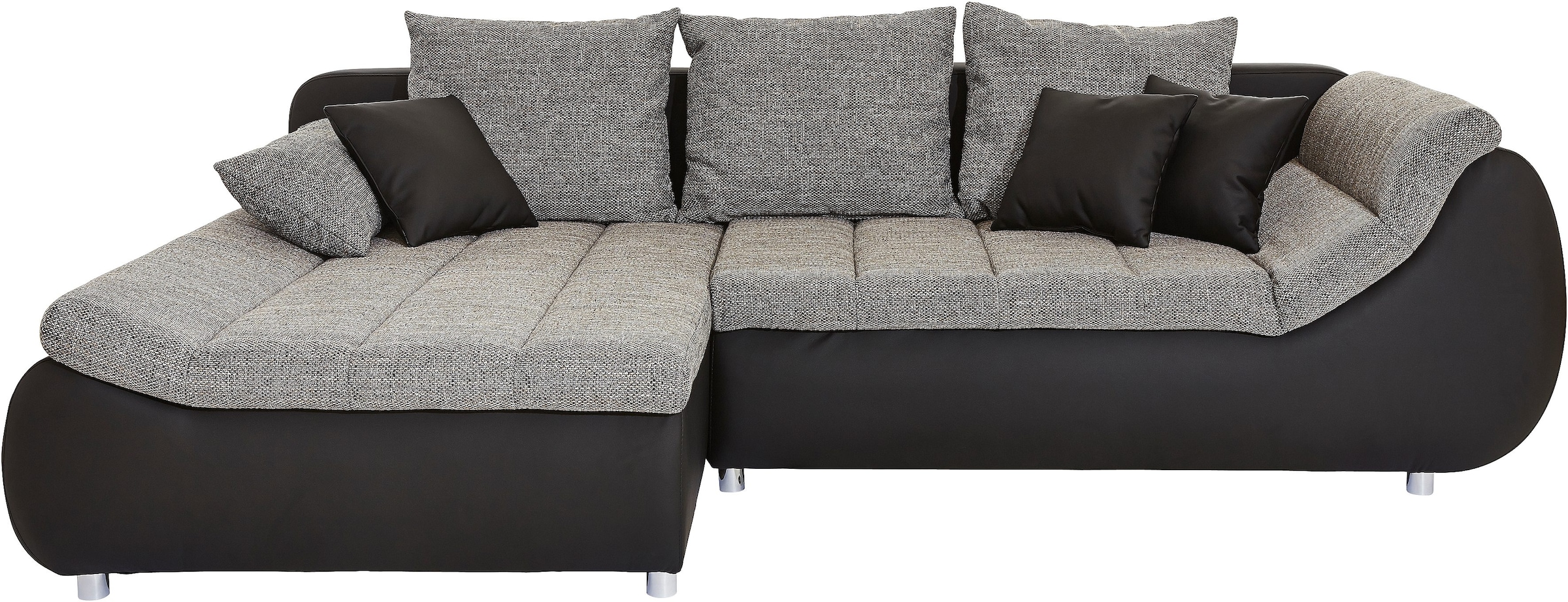 INOSIGN Ecksofa »Imola elegant und bequem, aktuelle Steppung im Sitz, L-Form«, wahlweise mit Bettfunktion