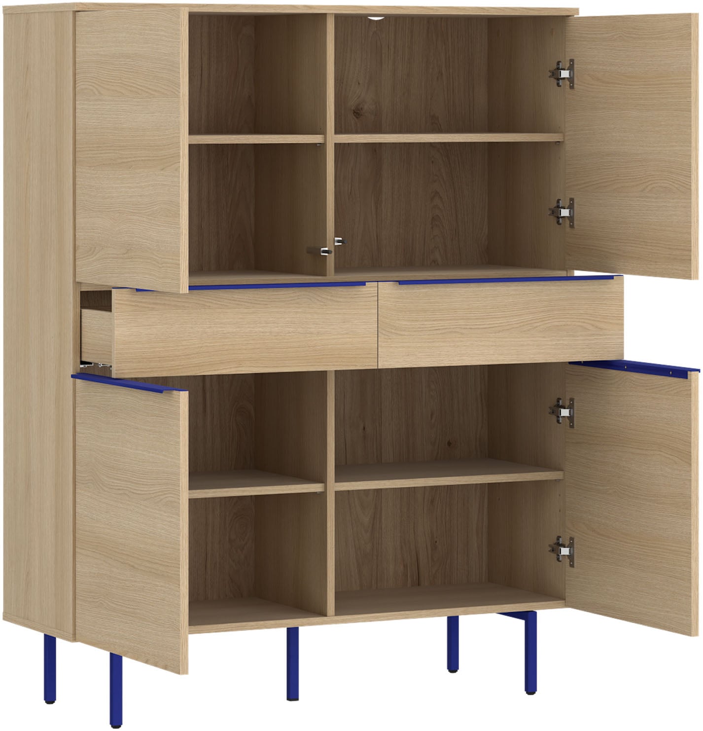 TOM TAILOR HOME Hochkommode Highboard, Breite 110 cm,4 Türen,2 Schubladen, viel Stauraum