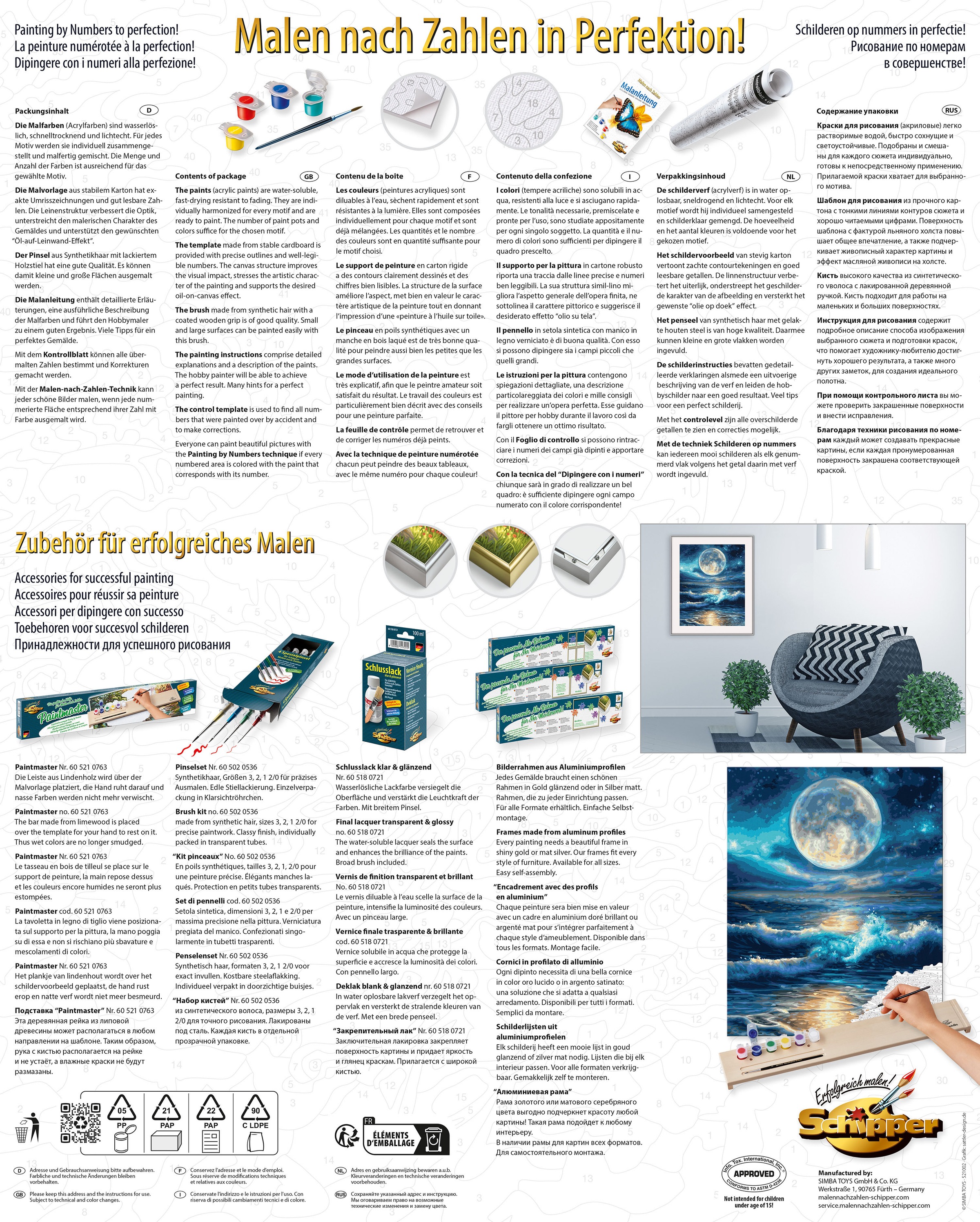 Schipper Malen nach Zahlen »Meisterklasse Premium - Magie des Mondes« Made in Germany