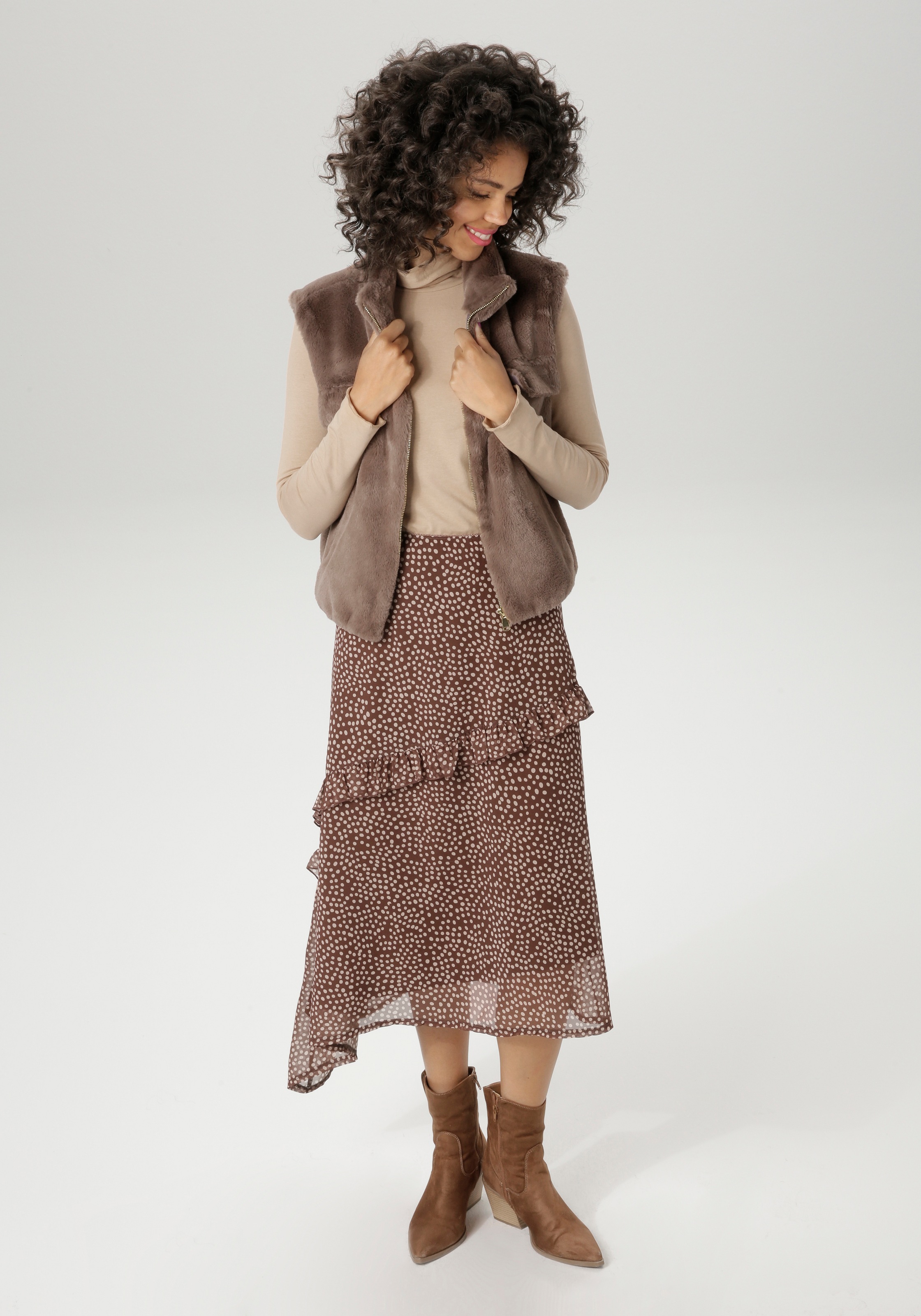 Aniston CASUAL Midirock, in asymmetrischer Al-Linien-Form - NEUE KOLLEKTION