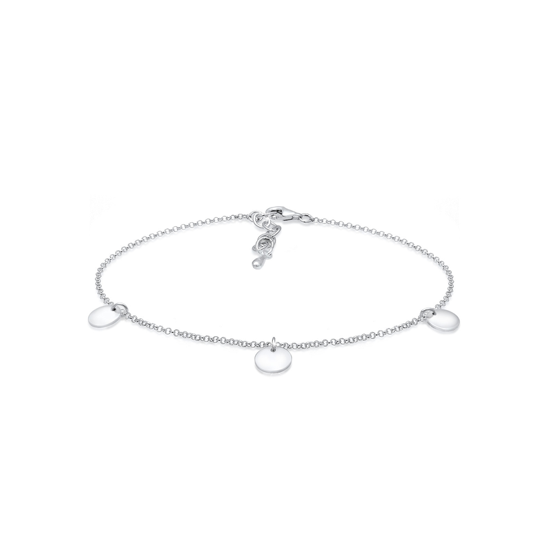 ELLI Fußkette »Basic Kreis Geo Trend Minimal 925 Sterling Silber« Silber 22 cm Trendiges Fußkettchen aus 925er Sterling Silber