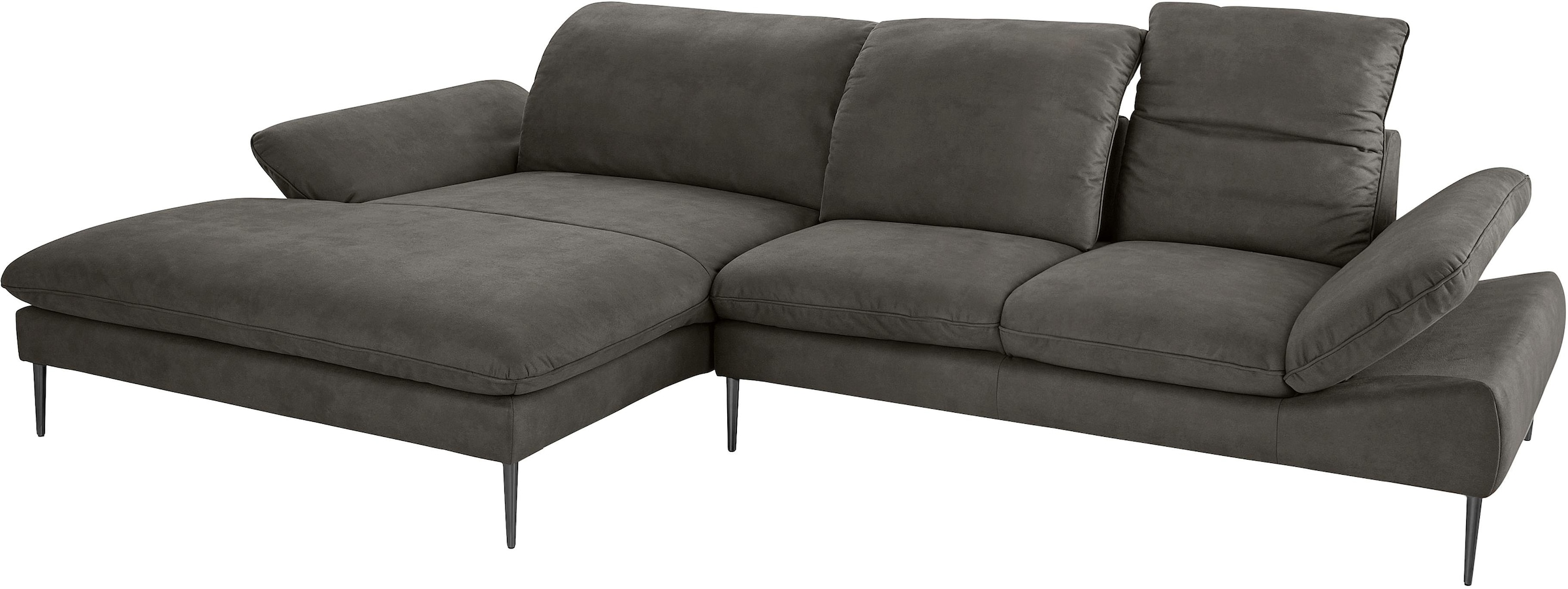 W.SCHILLIG Ecksofa »enjoy&MORE, Designsofa, bequem, zeitlos und elegant, L-Form«, Sitztiefenverstellung, Füße schwarz pulverbeschichtet, Breite 340 cm