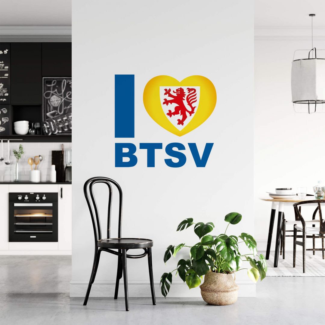 bestellen (1 St.) »Eintracht love auf BTSV«, Rechnung Wall-Art I Braunschweig Wandtattoo