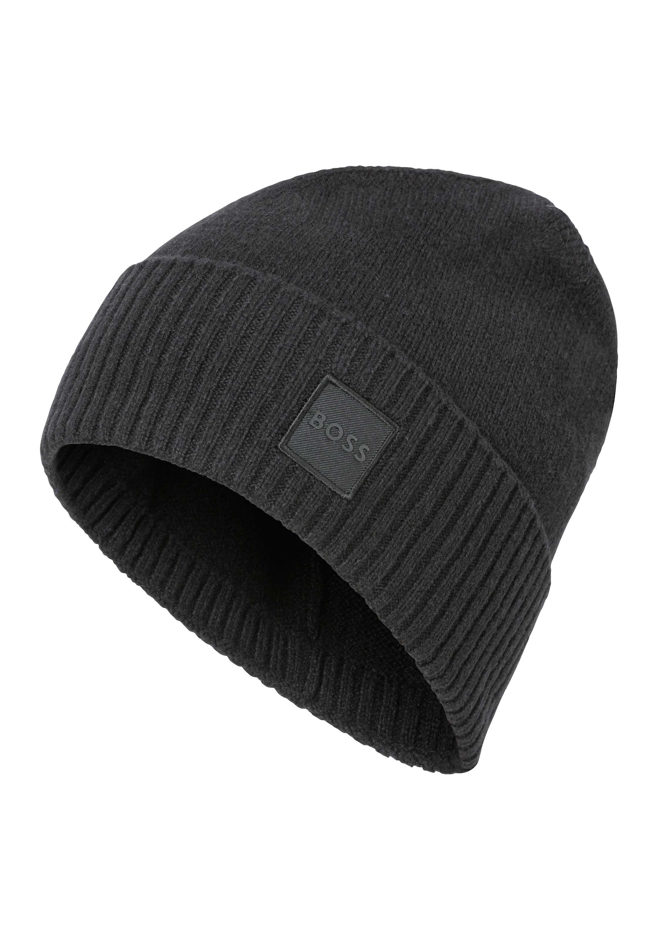 BOSS ORANGE Beanie »Akaio_R_Hat« Ton in Ton Logo-Badge Black 001