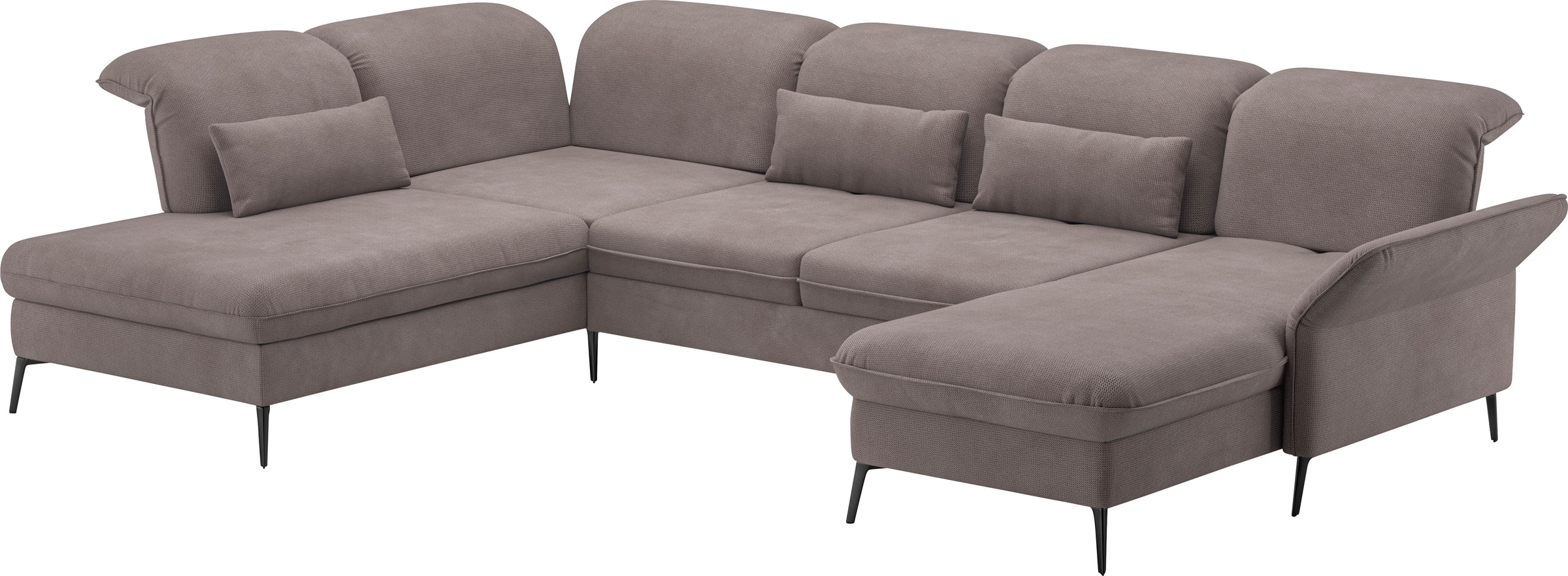 sit&more Wohnlandschaft »Emely, inkl. Sitztiefenverstellung«, wahlweise mit Bettfunktion,Bettkasten,Kopf- & Armteilverstellung