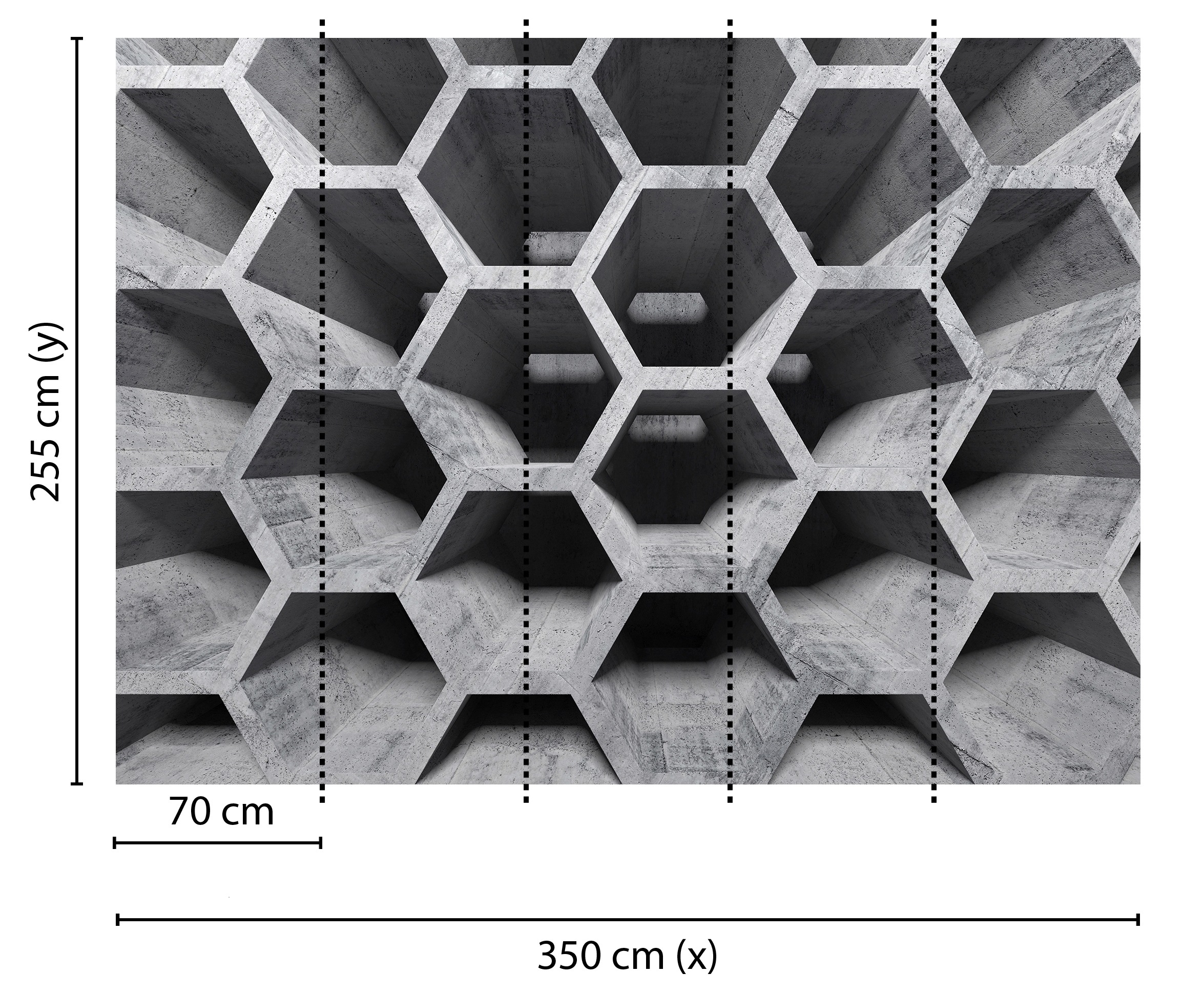 living walls Fototapete »Designwalls Honeycomb Structure 1«, Vlies, Wand, Schräge, Decke