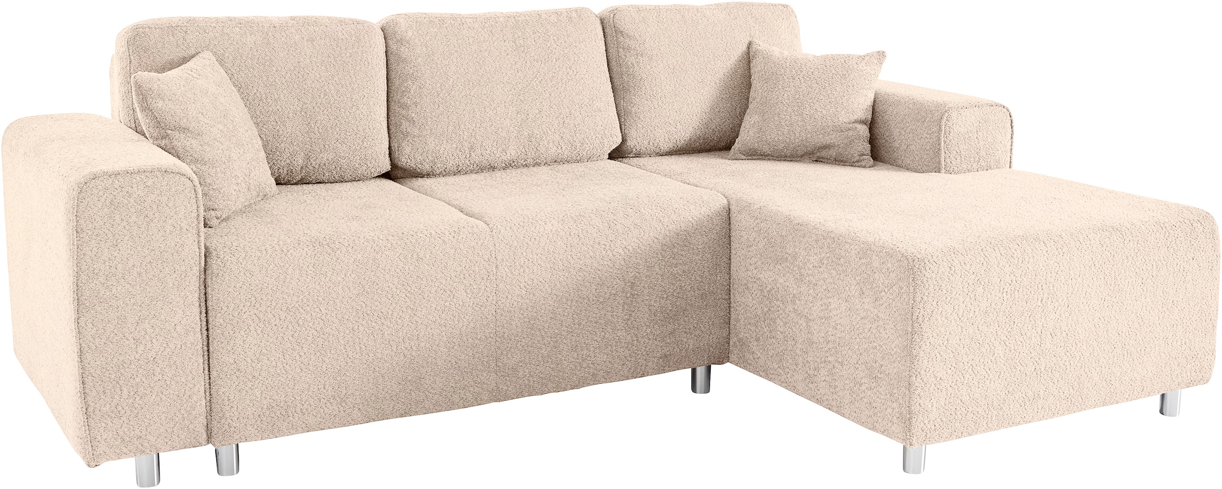 Guido Maria Kretschmer Home&Living Ecksofa »Györ«, L-Form, wahlweise mit Bettfunktion und Bettkasten incl. 2 Zierkissen