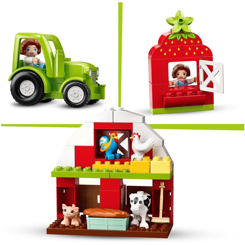 LEGO® Konstruktionsspielsteine »Scheune, Traktor und Tierpflege (10952), LEGO® DUPLO® Town«, (97 St.), Made in Europe