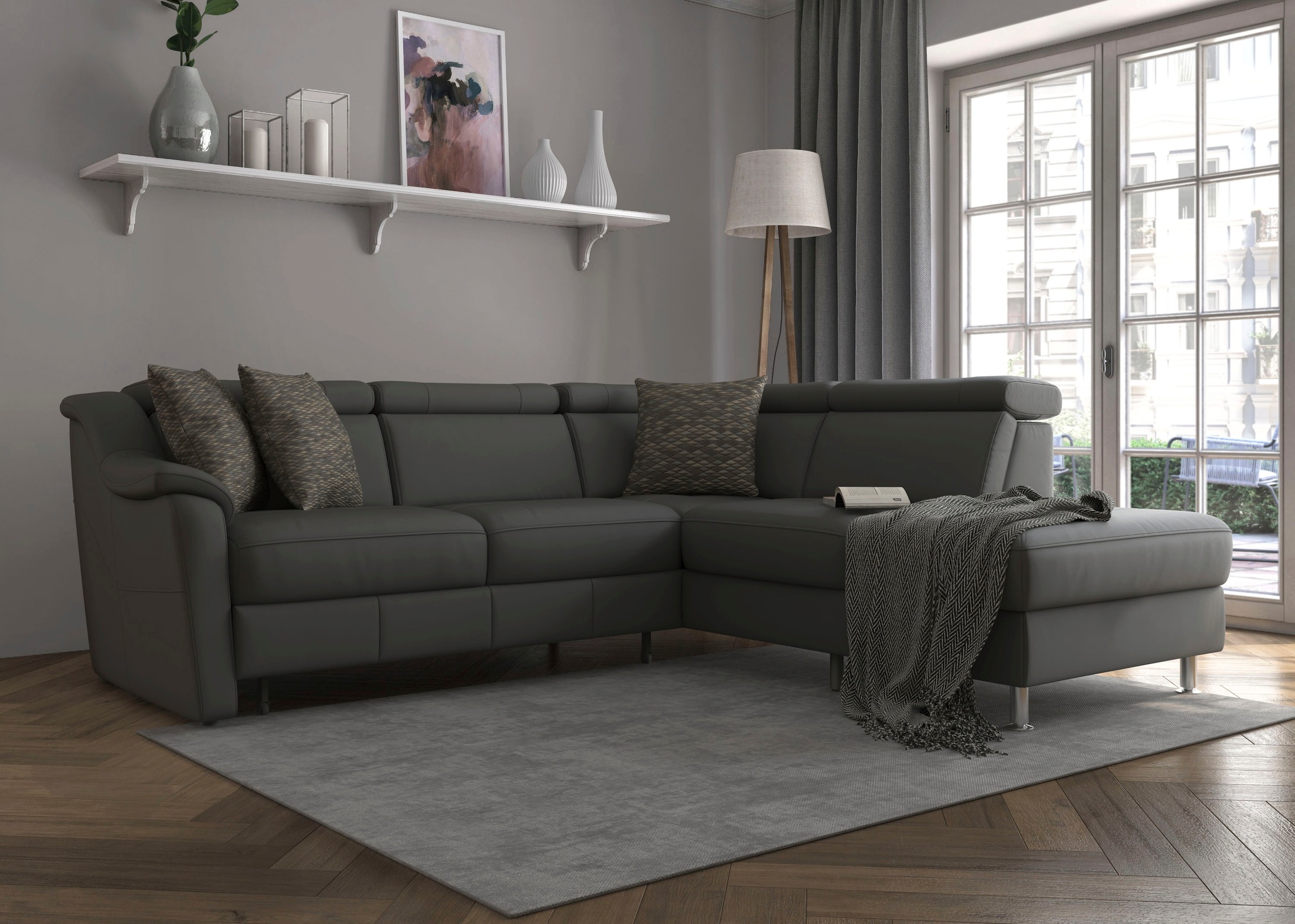 sit&more Ecksofa »Freetown L-Form«, inklusive Kopfteilverstellung und komfortablem Federkern