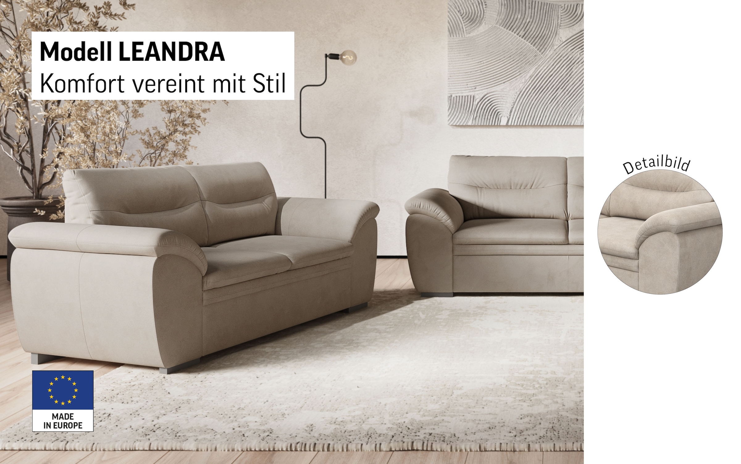 COTTA 2,5-Sitzer »Leandra«, Polstergarnitur, auch als Set erhältlich
