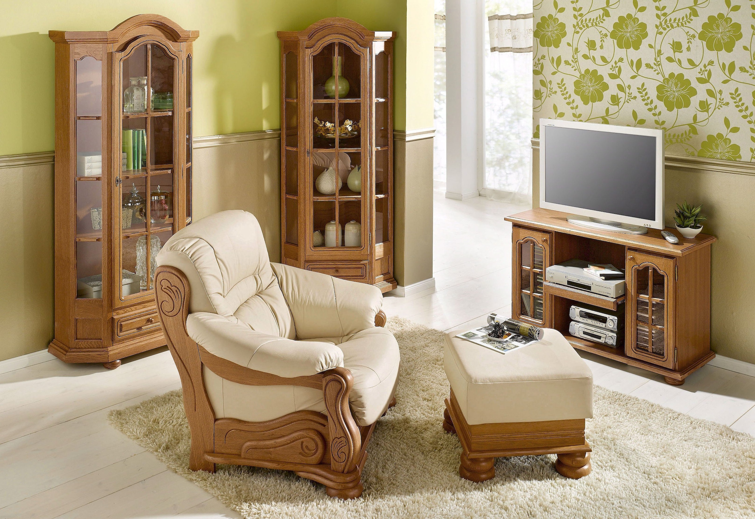 Max Winzer® Hocker »Texas«, mit dekorativem Holzgestell