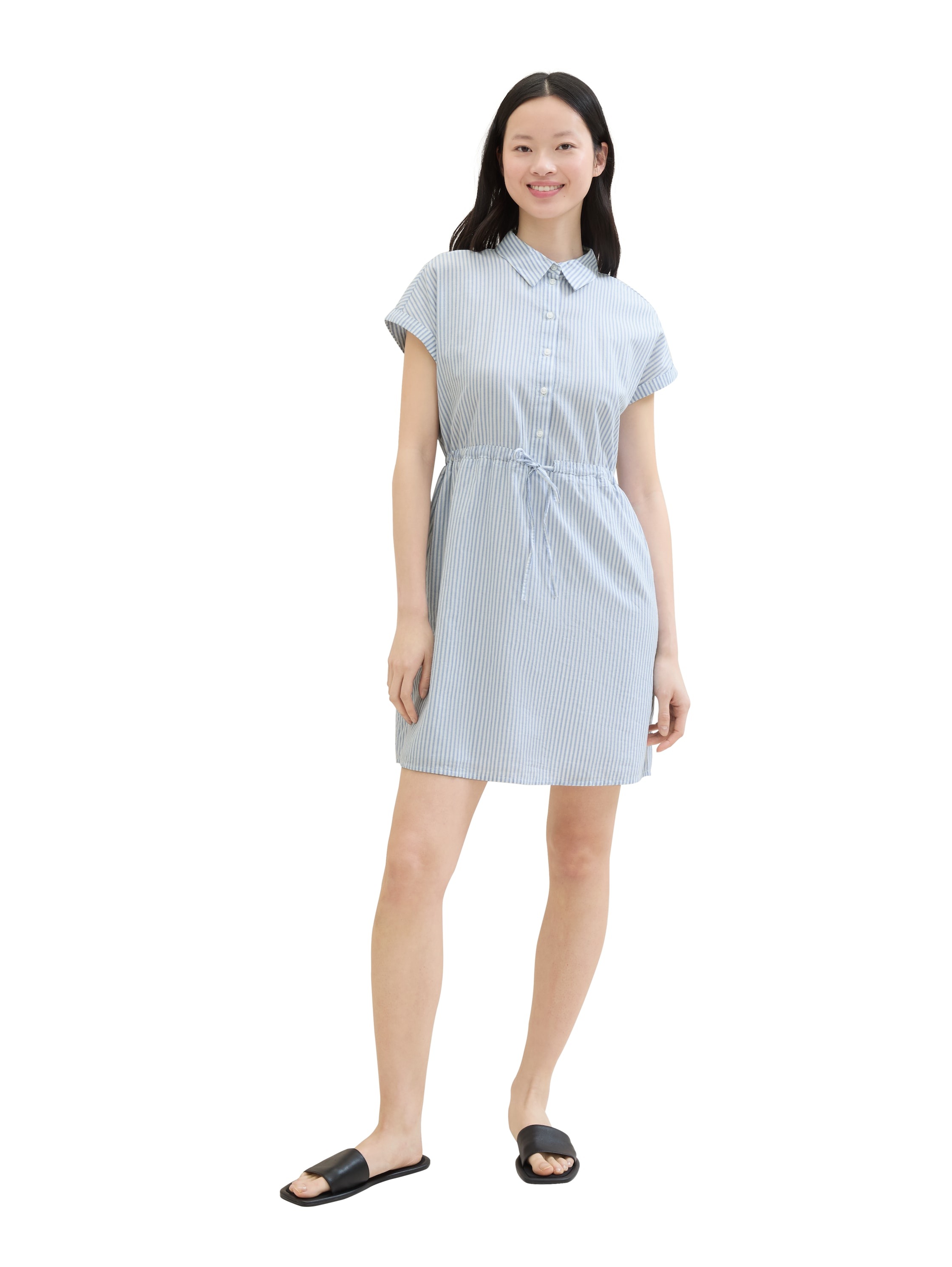 TOM TAILOR Denim Hemdblusenkleid, im Streifendessin