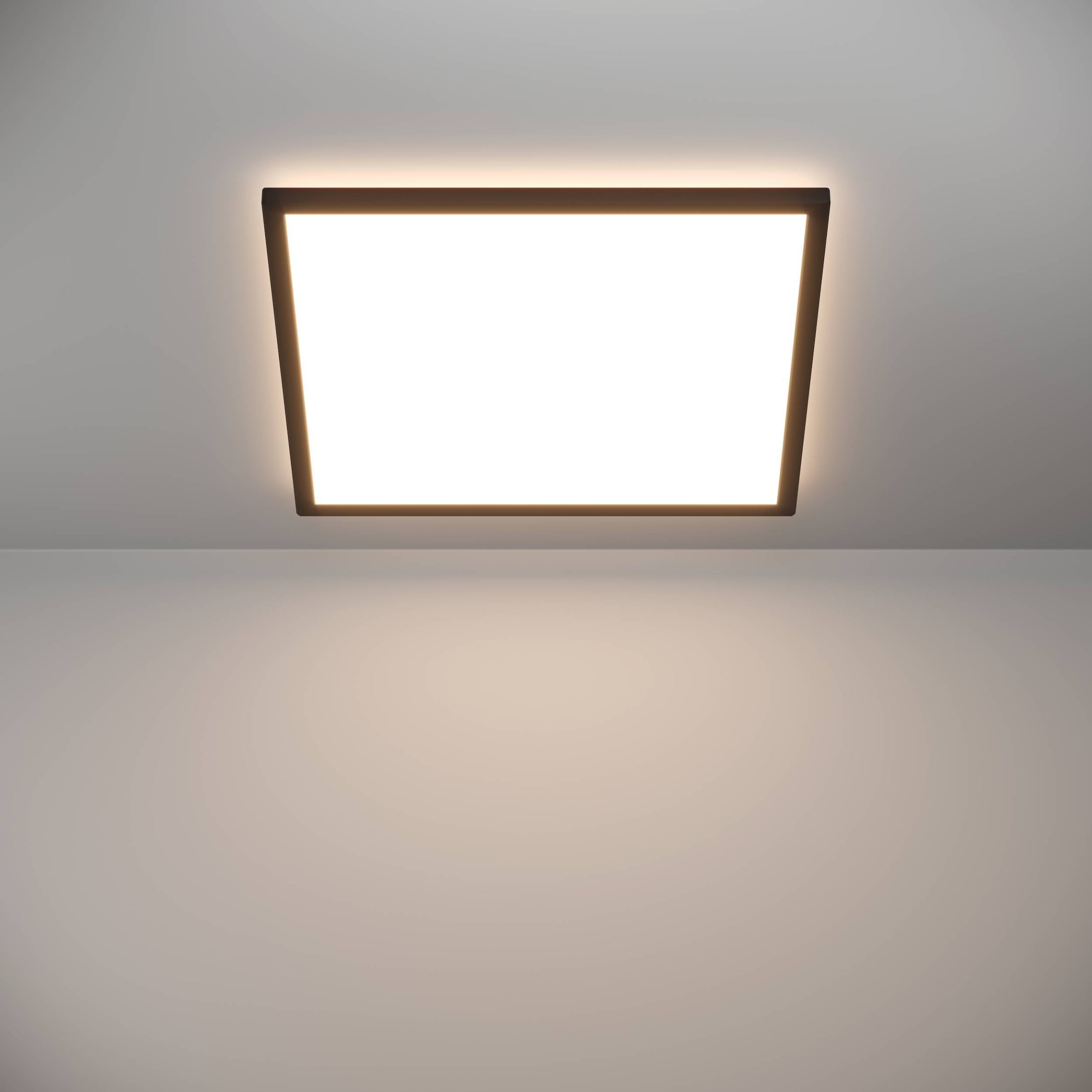 EGLO Deckenleuchte »Rovito Deckenlampe, Deckenbeleuchtung, Badlampe, Kunststoff, IP44« LED-Modul 1 Stk. Kaltweiß | Neutralweiß | Warmweiß Wand-/Deckenleuchte - L50 x B50 x H3,2 cm - schwarz - 17W inkl.