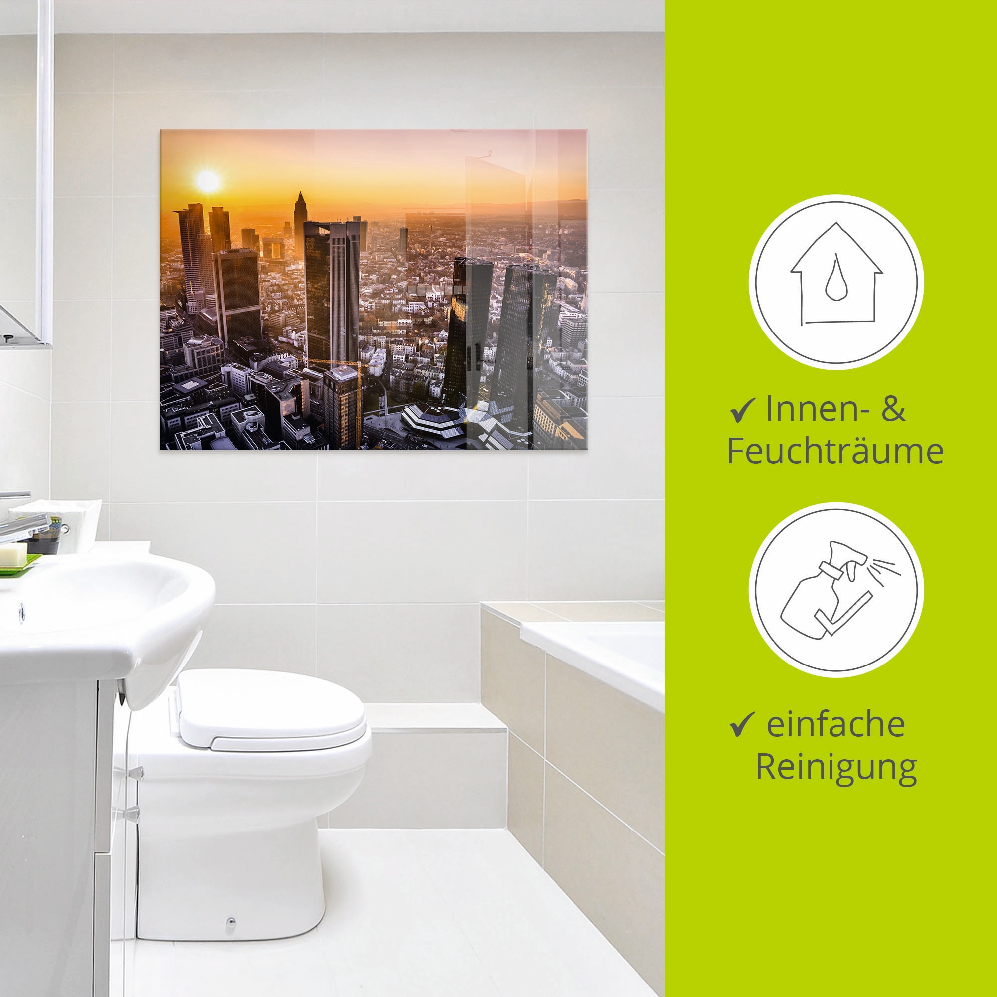 Artland Glasbild »Frankfurt am Main Panorama I«, Deutschland, (1 St.), in verschiedenen Größen