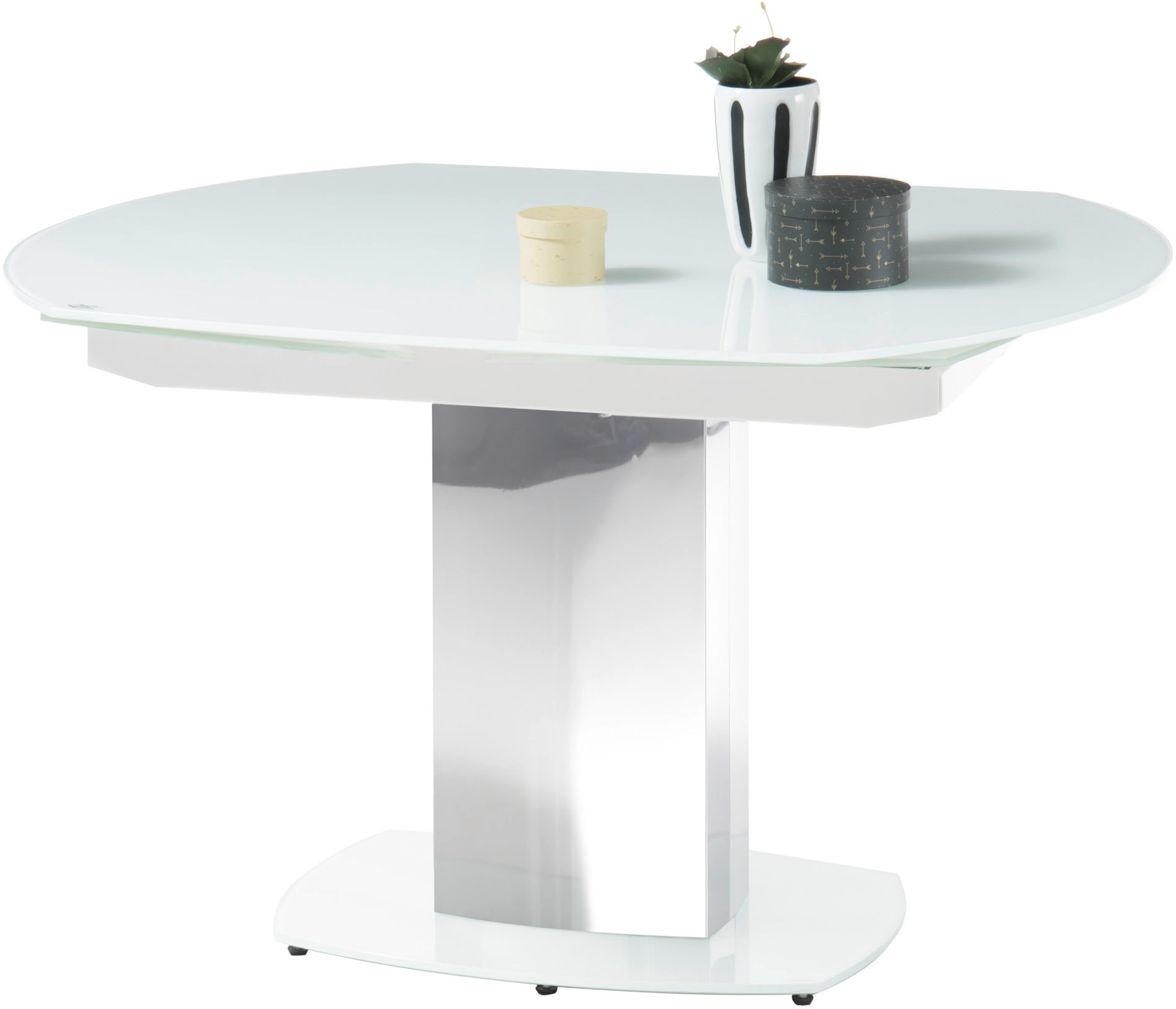 Stolkom Esstisch »Jackson Glastisch Weiß, Tisch ausziehbar, BxHxT 130-190x7 günstig online kaufen