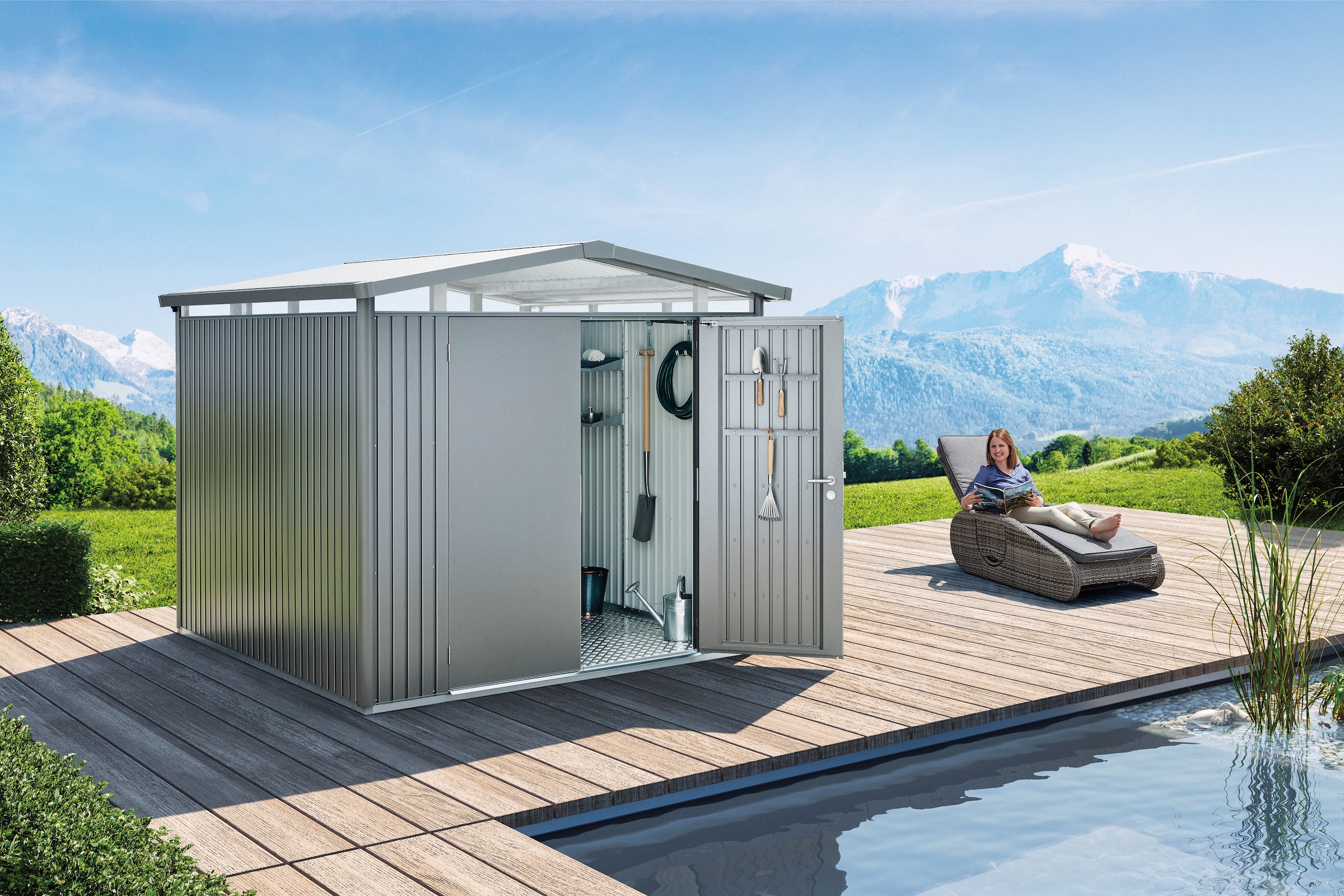 Biohort Gerätehaus »Panorama P4 DT«, Metall