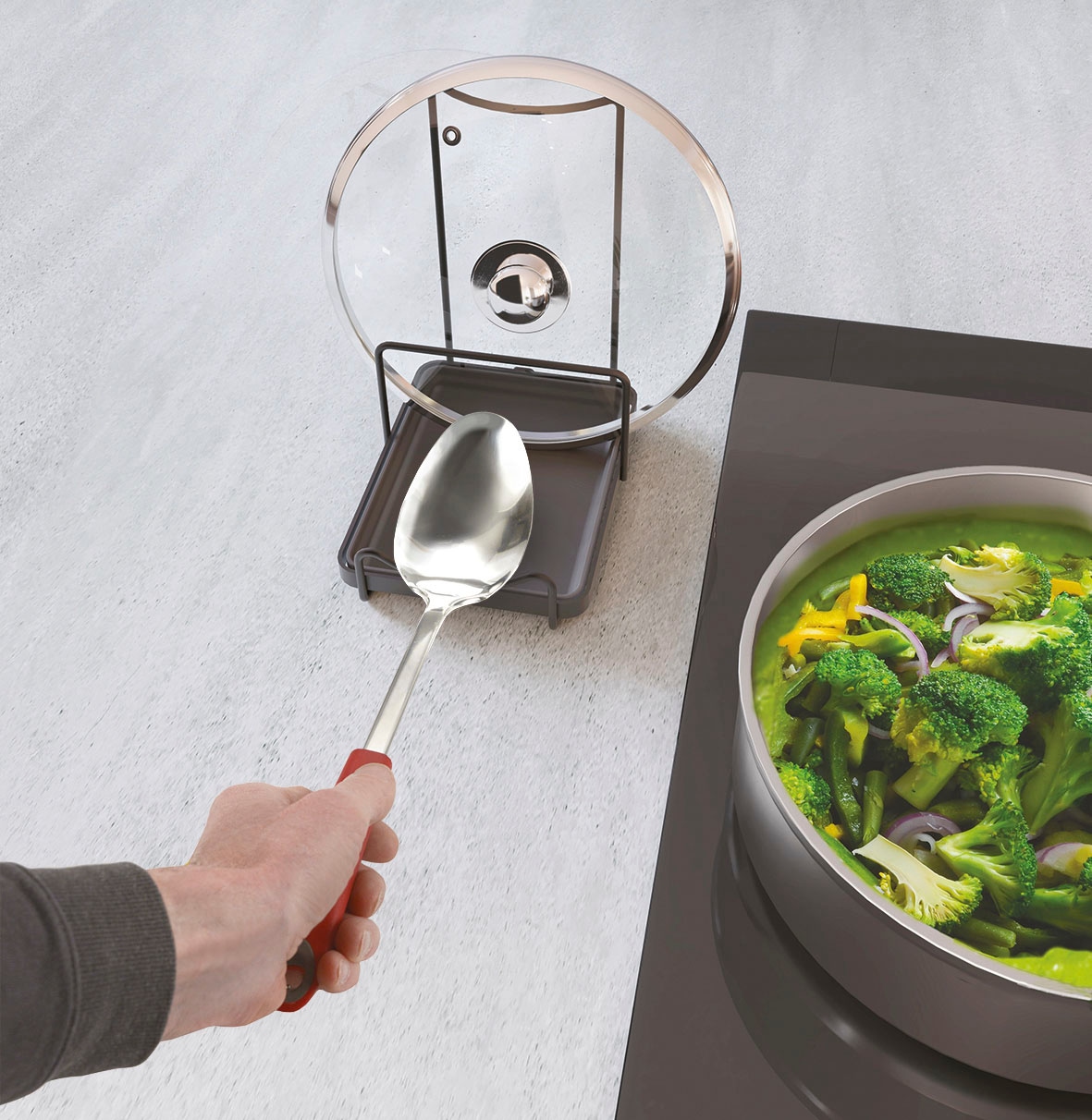 Metaltex Küchenorganizer-Set Deckel/ Löffelablage, exklusive Metaltex ThermoTouch® Beschichtung