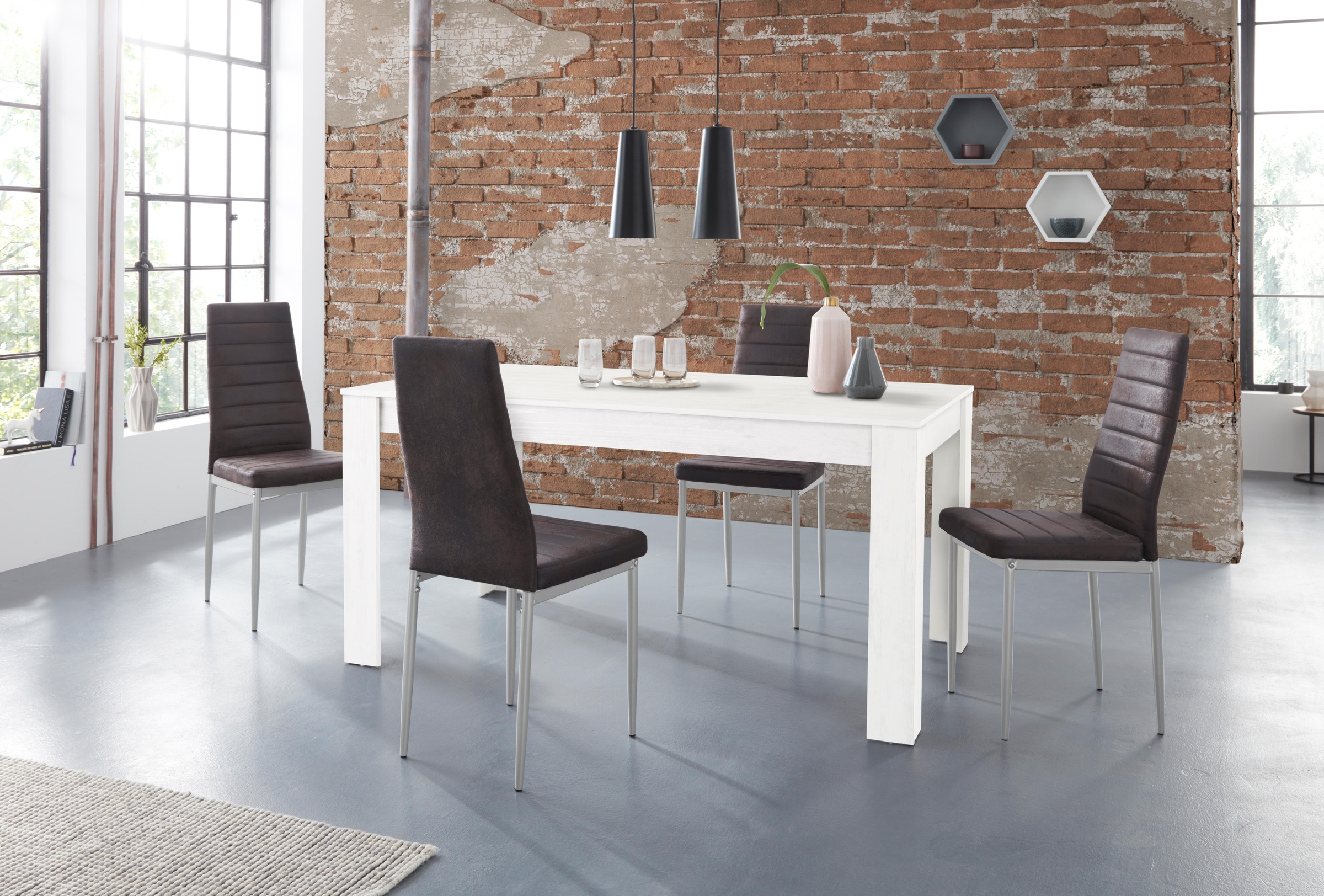 INOSIGN Essgruppe »Lynn160/Kate« Set, 5 Stk. tlg. Tisch mit 4 Stühlen günstig online kaufen