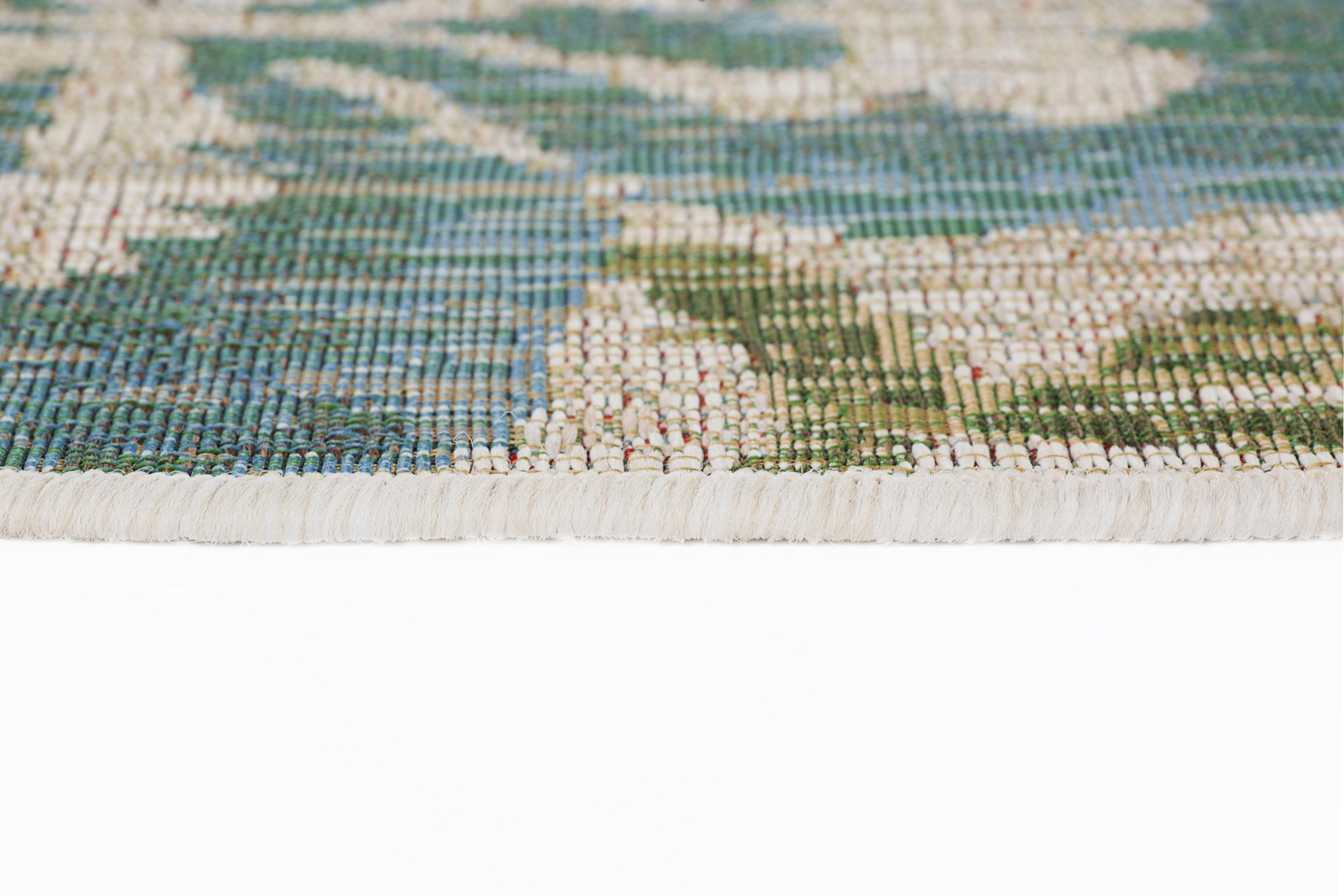 LUXOR living Teppich »Lost Garden, Made in Belgium«, rechteckig, 5 mm Höhe, Flachgewebe, Blumen Motiv, In- und Outdoor geeignet, Wohnzimmer