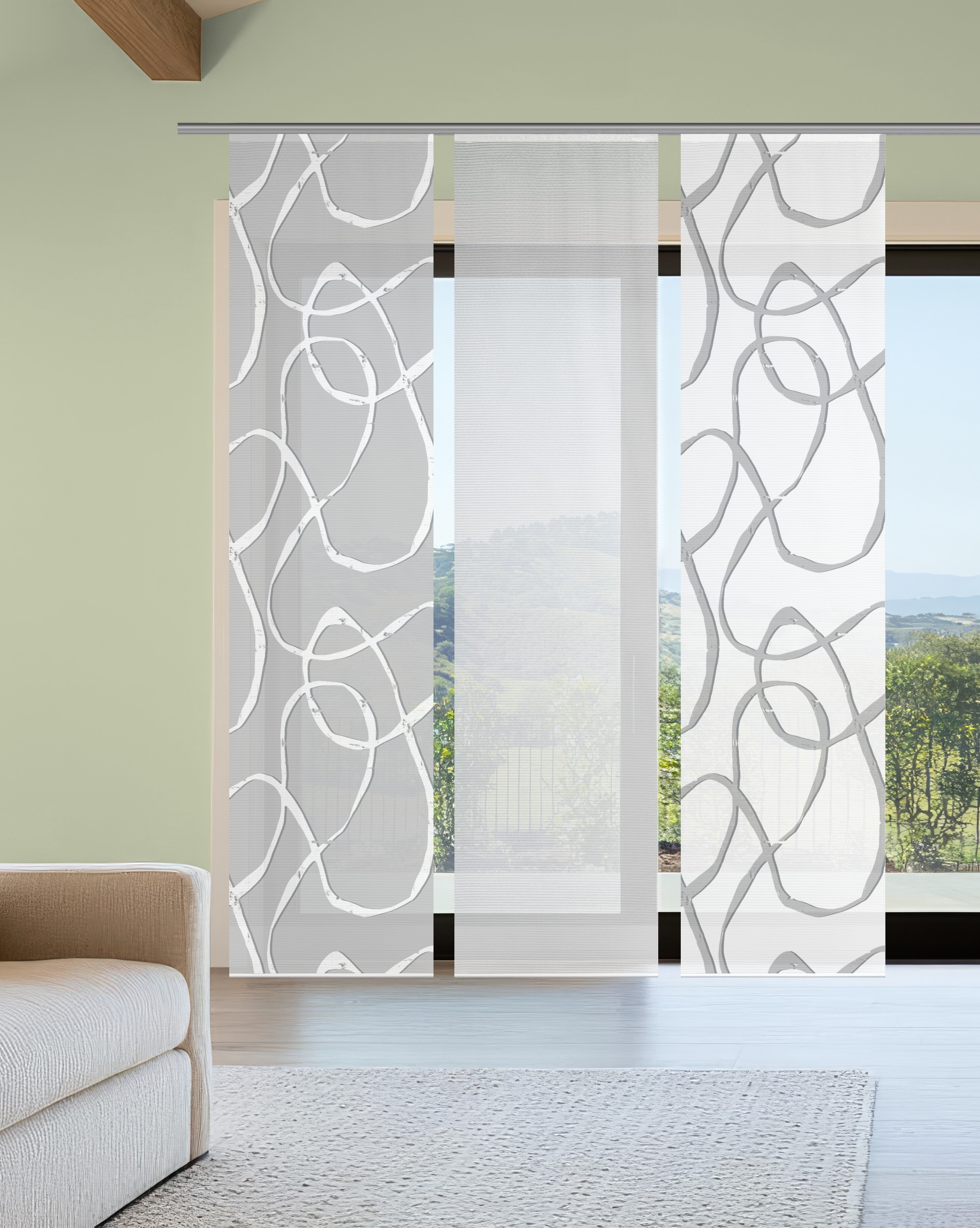 Vision S Schiebegardine »OPHELIA KOMBI« Paneelwagen 3 Stk. tlg. Schiebevorh günstig online kaufen