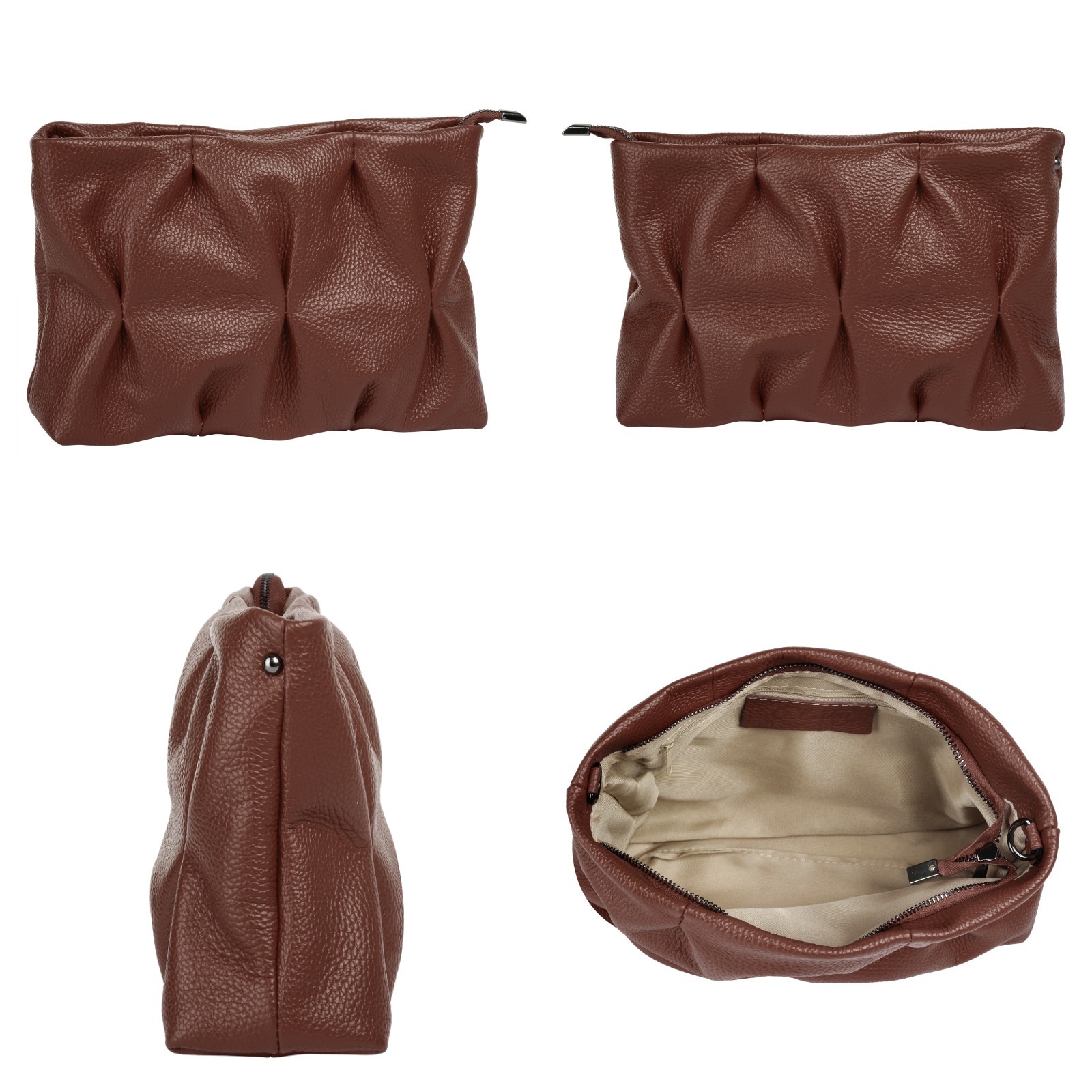 Cluty Umhängetasche, echt Leder, Made in Italy
