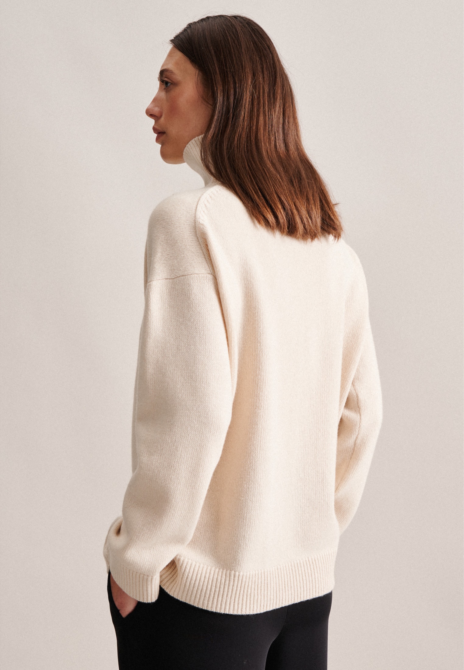 seidensticker Strickpullover, Langarm Rollkragen Uni