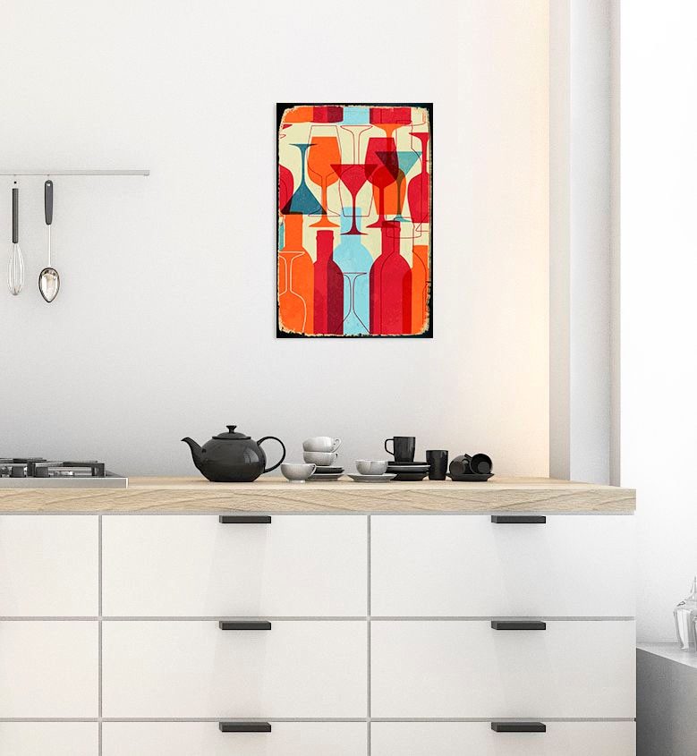 queence Metallbild »Happy Hour« Getränke 1 Stk. tlg. Stahlschilder günstig online kaufen