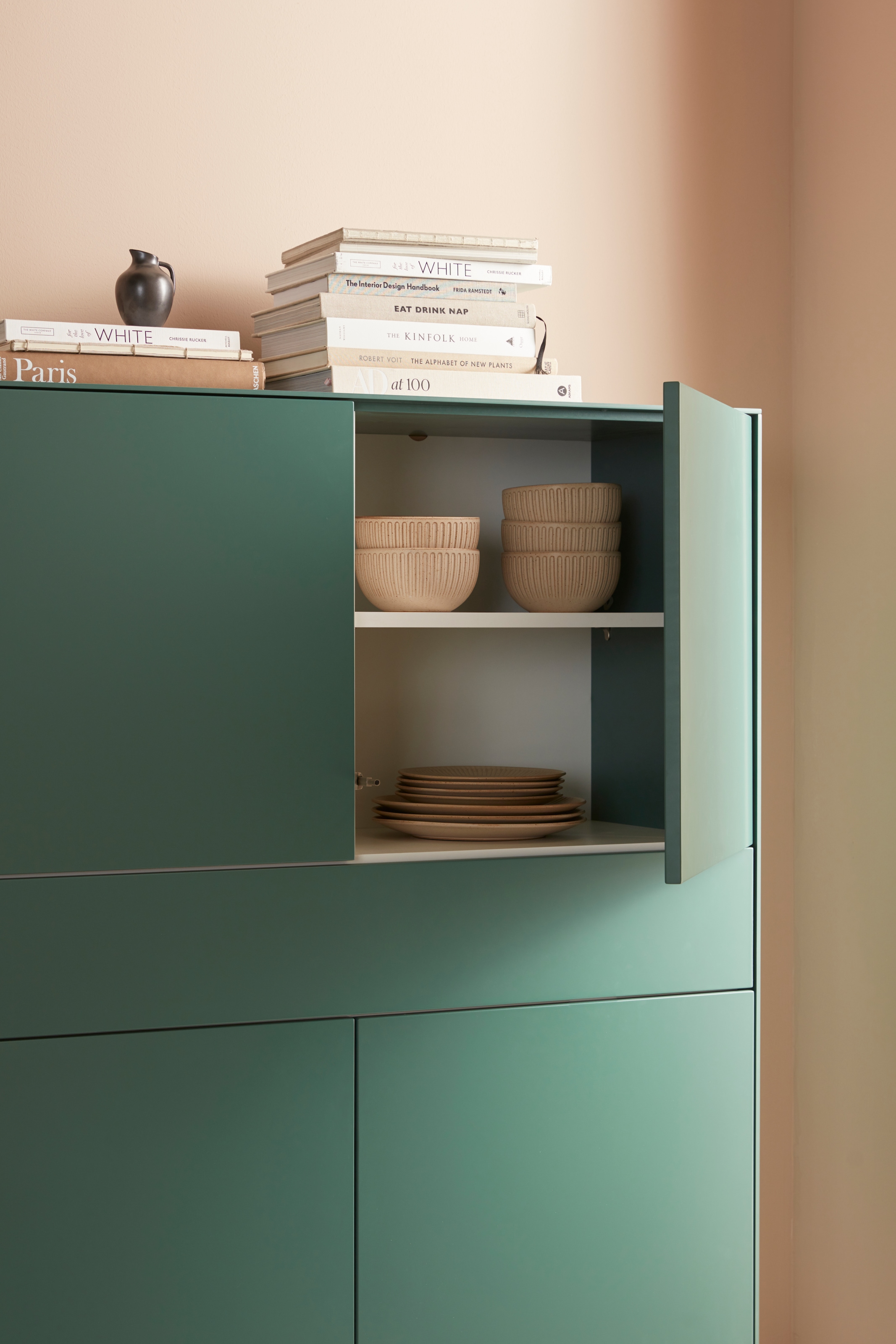 LeGer Home by Lena Gercke Highboard »Essentials«, Höhe: 144cm, MDF lackiert, Push-to-open-Funktion