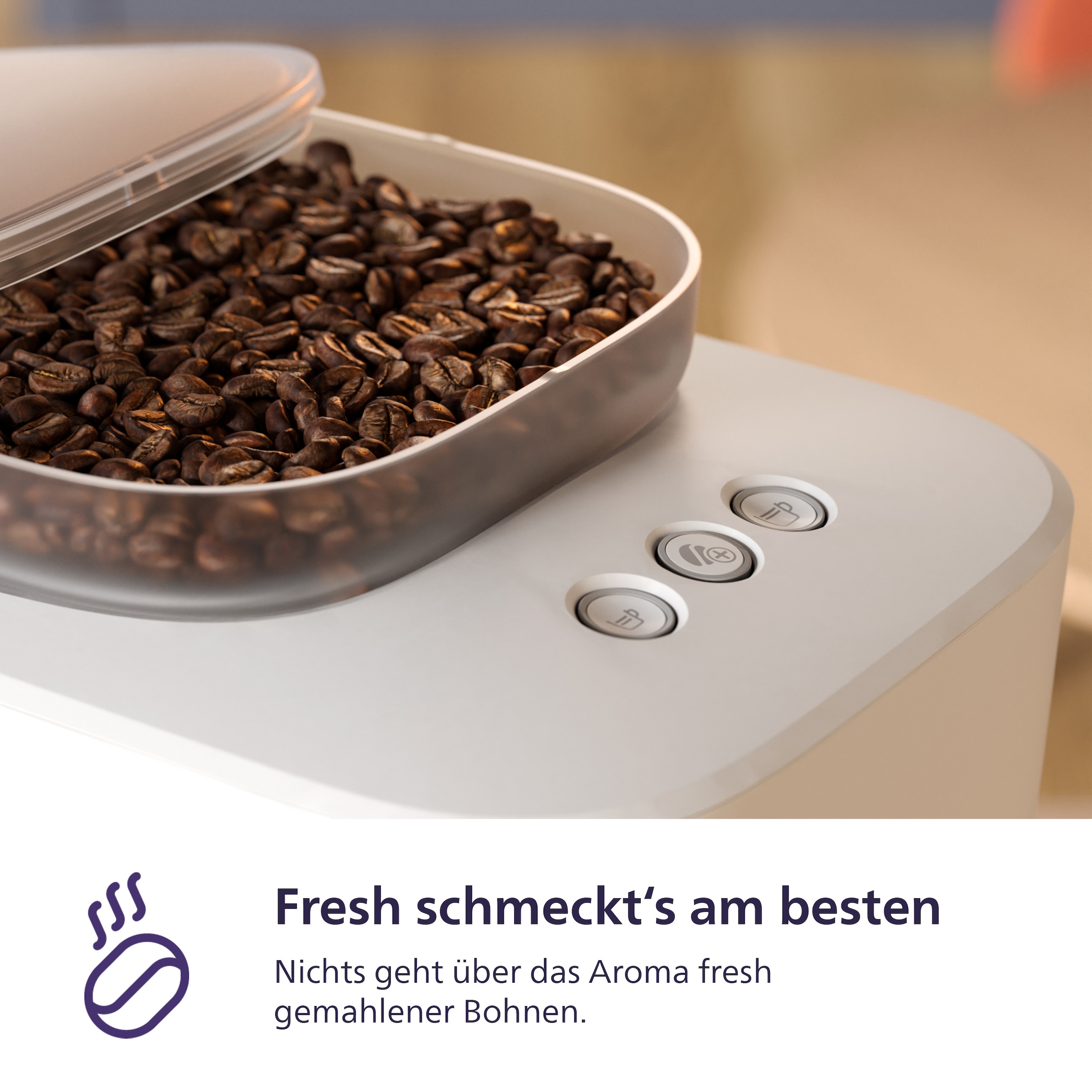 PHILIPS baristina Espressomaschine »BAR300/03 mit Mahlwerk für ganze Bohnen« 16 bar Pumpendruck, Naturweiß​/Mangogelb