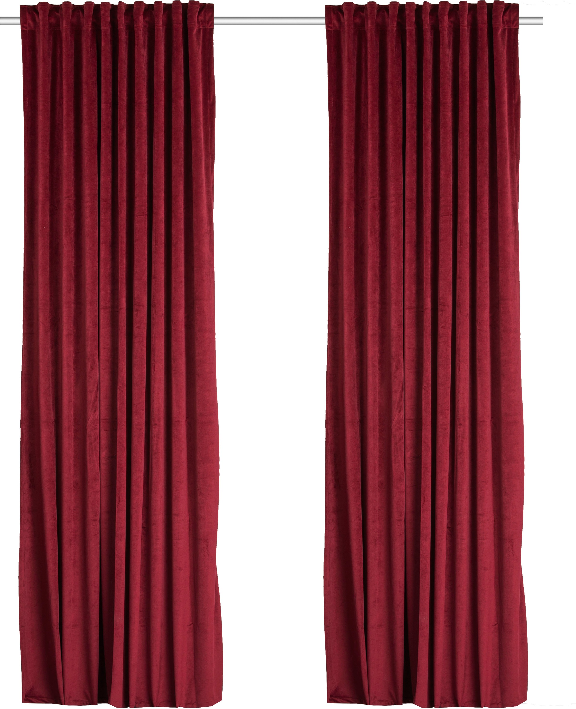 my home Vorhang »Velvet uni«, (2 St.), Samt, 2-er Set, Vorhang, edel, einfa günstig online kaufen