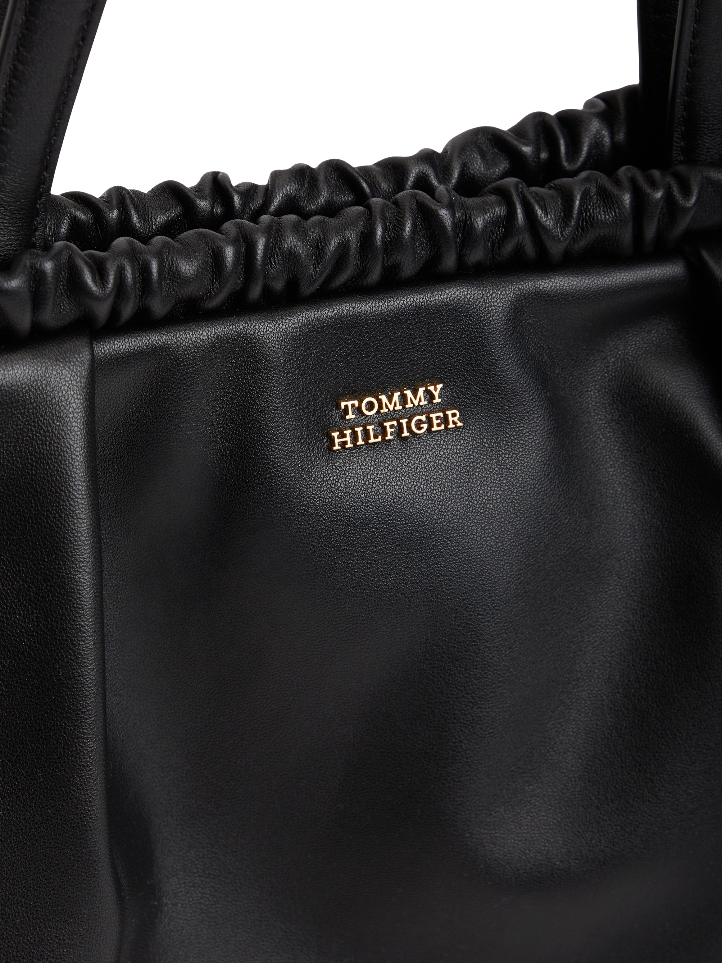 Tommy Hilfiger Hobo »SOFT LEATHER HOBO« Damen Handtasche, Tragetasche mit Kordelverschuss