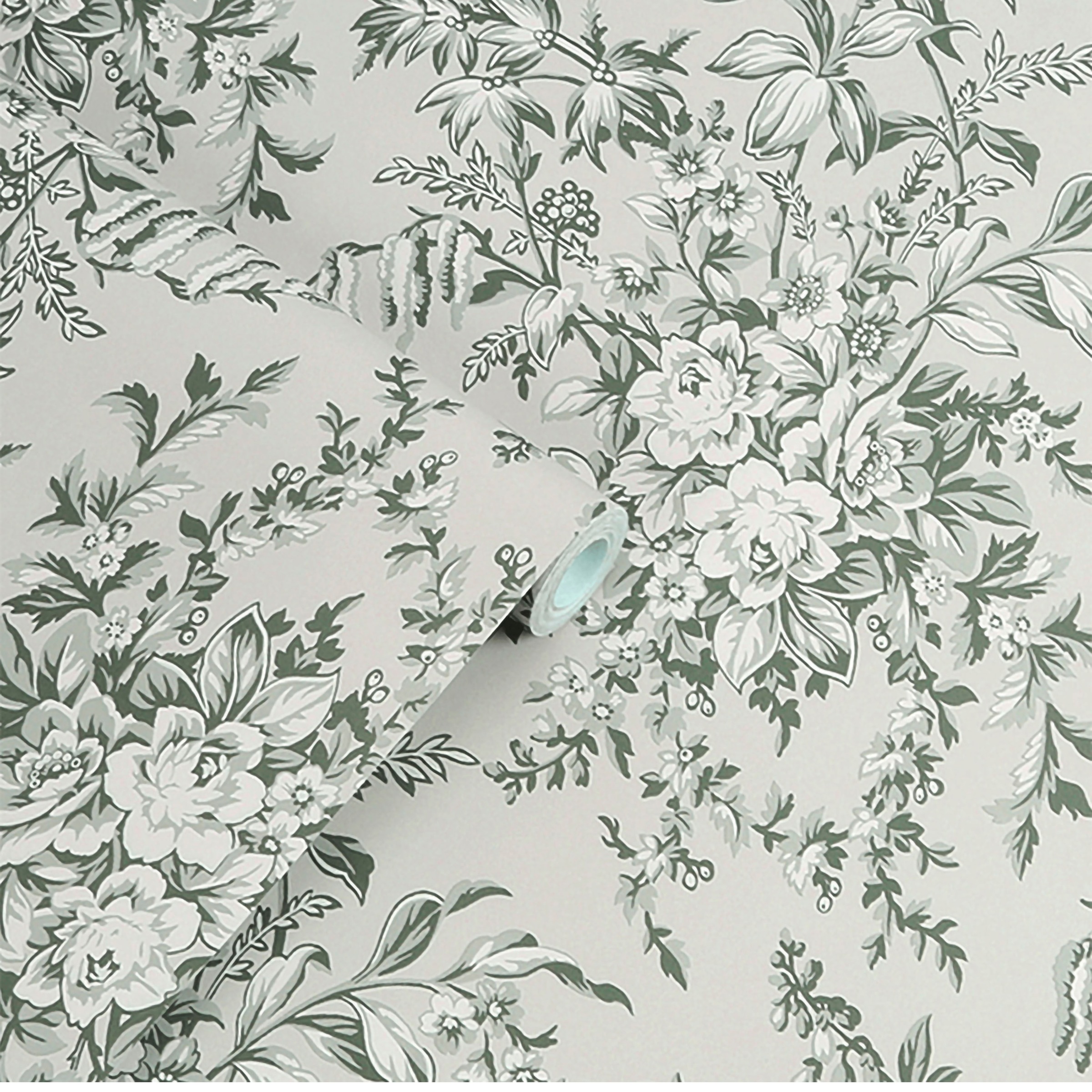 LAURA ASHLEY Vliestapete »Laura Ashley Picardie Sage Vliestapete«, geblümt, Laura Ashley Picardie Sage Vliestapete