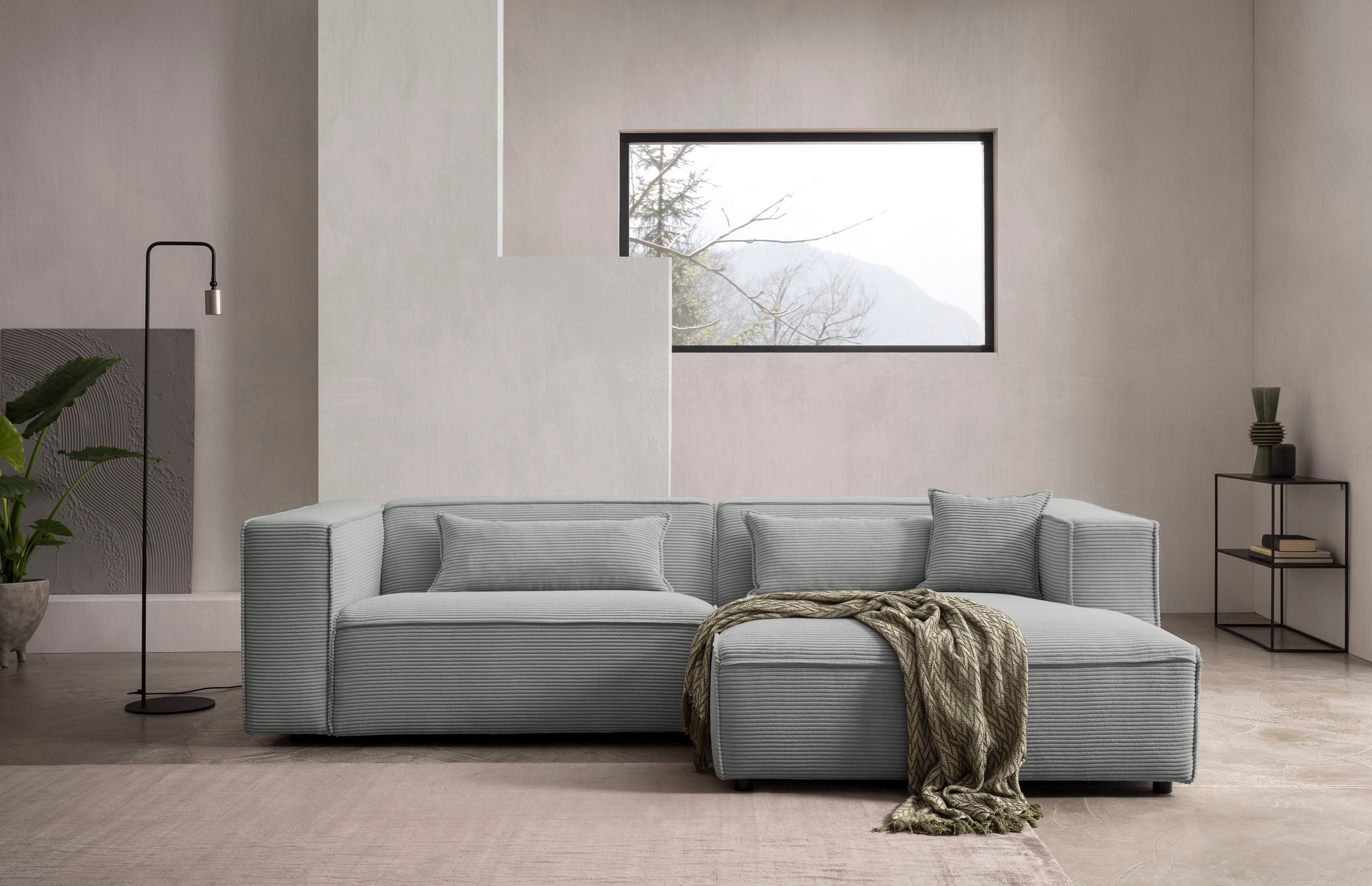 LeGer Home by Lena Gercke Ecksofa »PIARA mit Kedernaht, Cord, Leinenoptik o günstig online kaufen