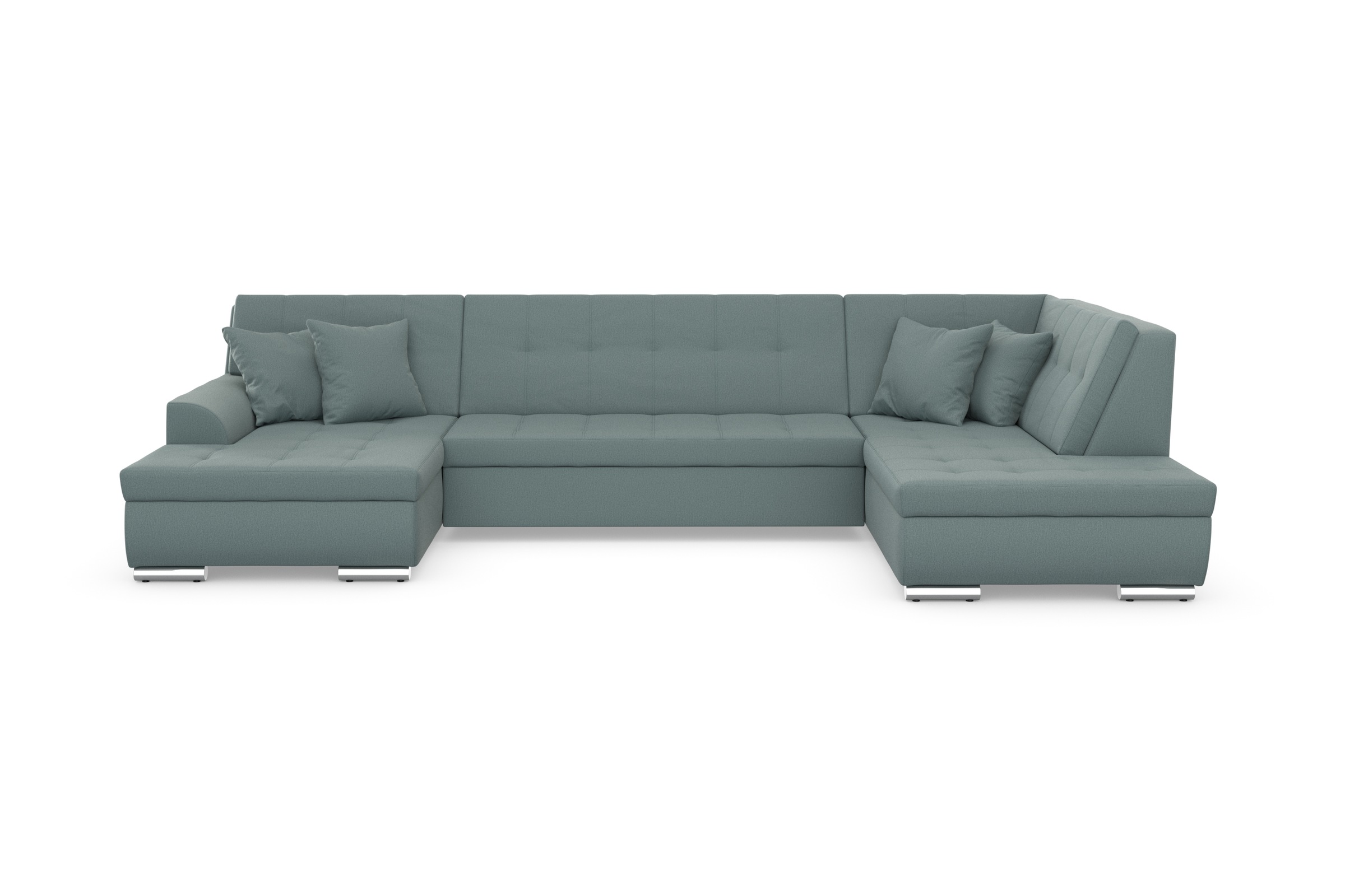 DOMO collection Wohnlandschaft »Treviso incl. Zierkissen, moderne Steppung, XXL: B/T/H: 364/201/83 cm«, wahlweise mit Bettfunktion, in vielen Bezugsarten auch in Cord U-Form