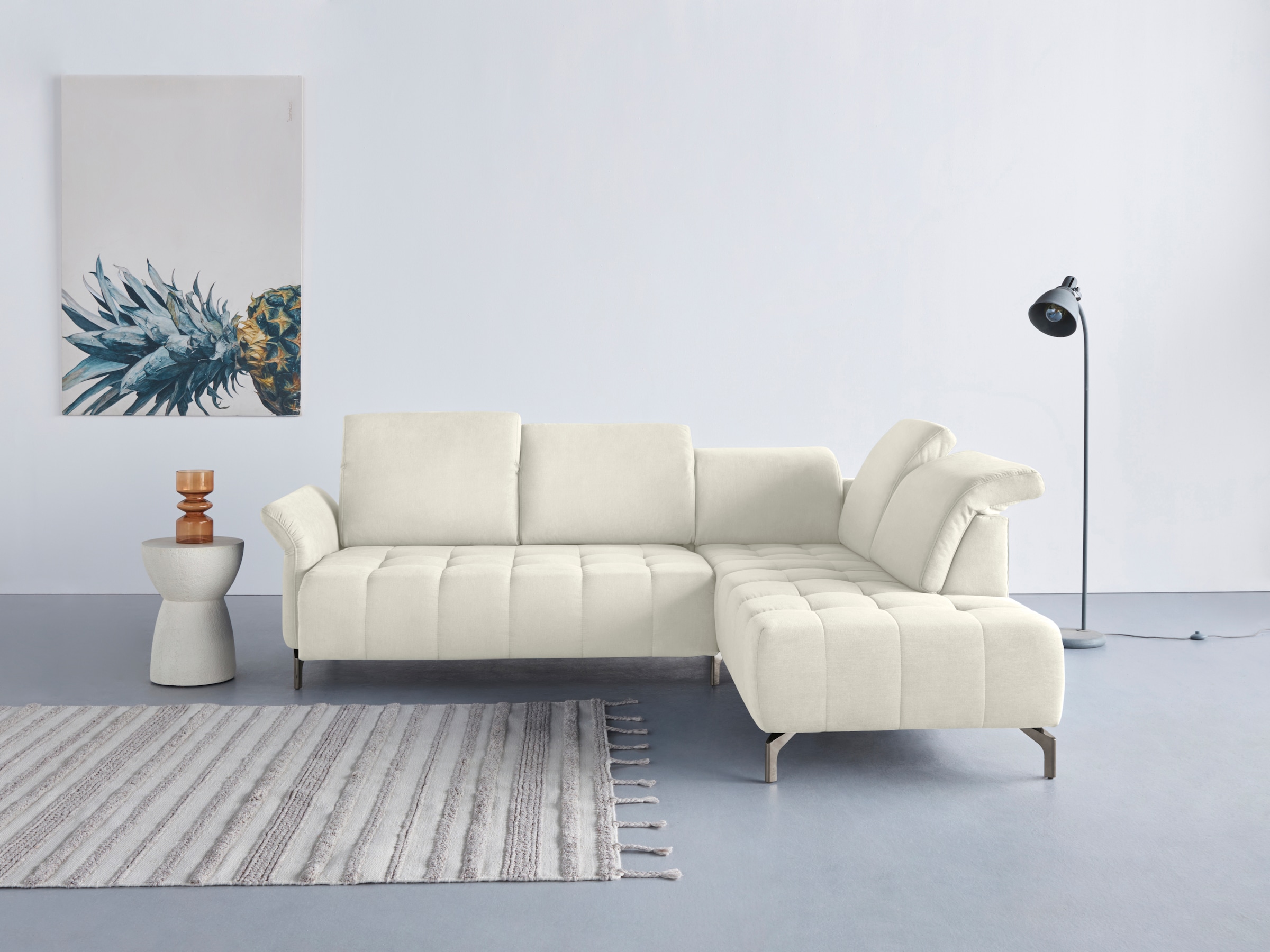 Home affaire Ecksofa »Fresh L-Form« Federkern, wahlweise Kopfteilverstellun günstig online kaufen