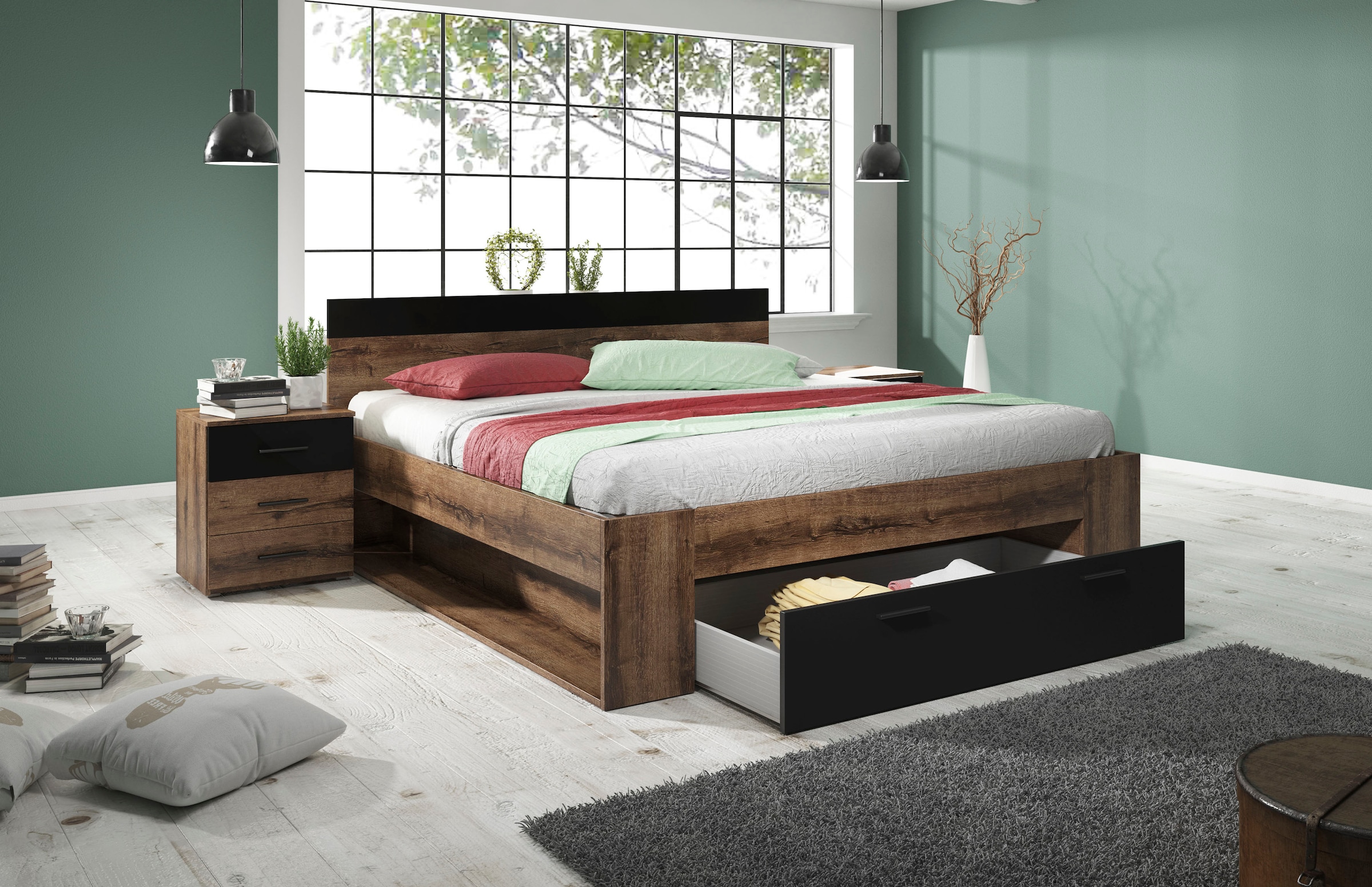 INOSIGN Nachtkommode »Beta Breite 46 cm, moderner Nachtschrank«, Nachttisch, Nachtkonsole mit 3 Schubladen